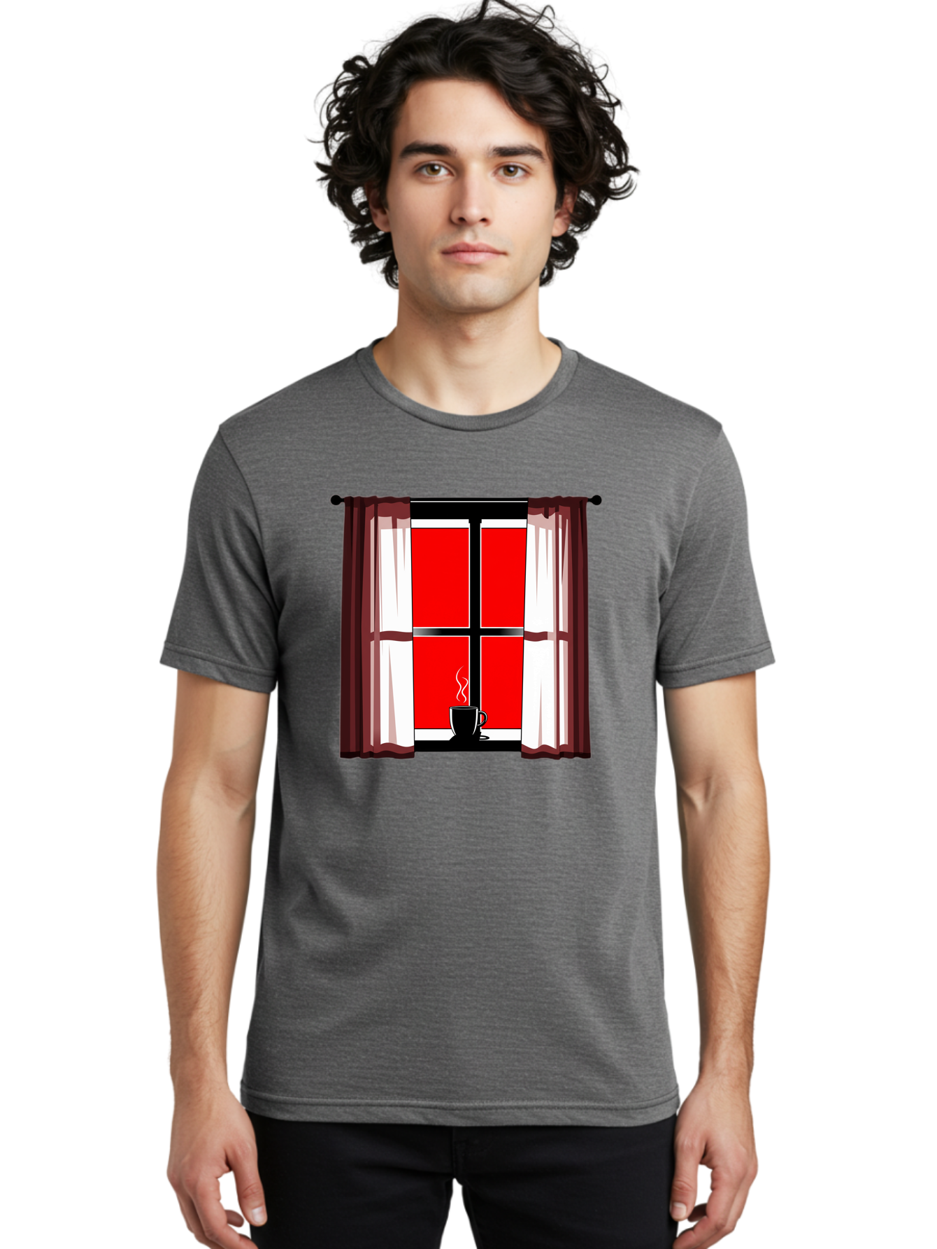 Cup-On-Windowsill Men'S Graphic Tee, 100% Cotton, Comfortable Casual Summer Wear, Machine Washable, Vintage Camera, Old Camera, Antique Camera, Black Camera, Classic Photography, Photography Equipment, Nostalgic Device, Film Camera, Camera Art Bae998