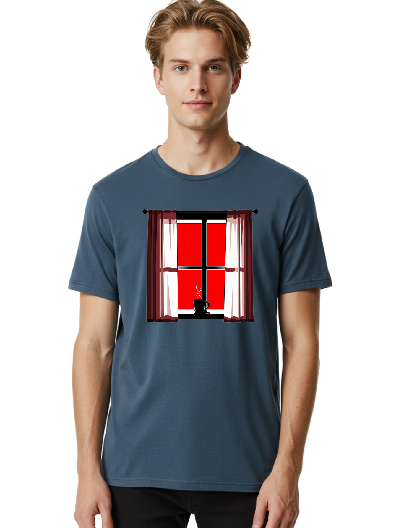 Cup-On-Windowsill Men'S Graphic Tee, 100% Cotton, Comfortable Casual Summer Wear, Machine Washable, Vintage Camera, Old Camera, Antique Camera, Black Camera, Classic Photography, Photography Equipment, Nostalgic Device, Film Camera, Camera Art Bae998