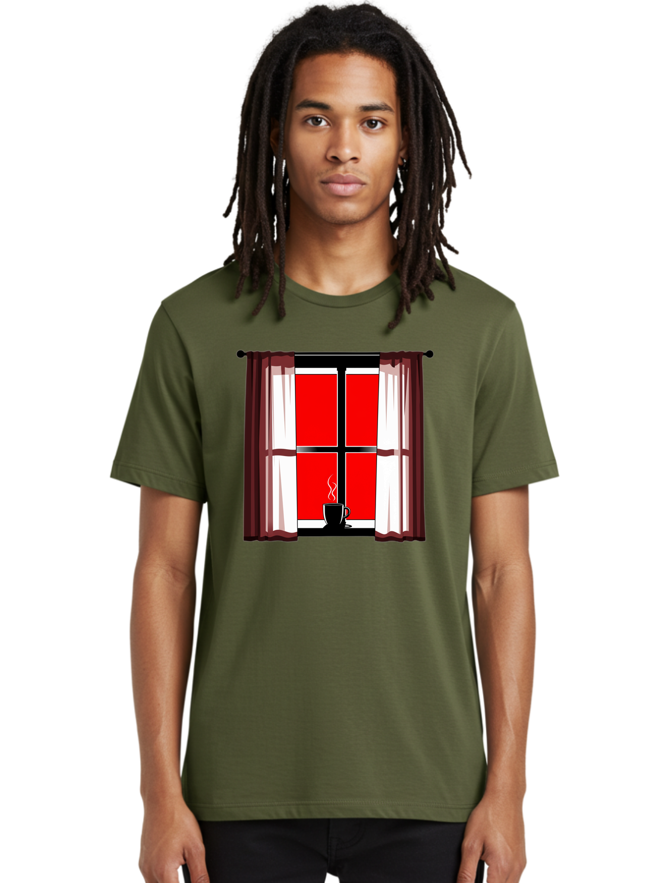 Cup-On-Windowsill Men'S Graphic Tee, 100% Cotton, Comfortable Casual Summer Wear, Machine Washable, Vintage Camera, Old Camera, Antique Camera, Black Camera, Classic Photography, Photography Equipment, Nostalgic Device, Film Camera, Camera Art Bae998