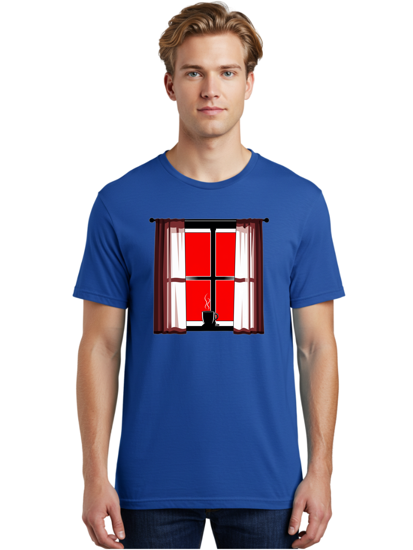 Cup-On-Windowsill Men'S Graphic Tee, 100% Cotton, Comfortable Casual Summer Wear, Machine Washable, Vintage Camera, Old Camera, Antique Camera, Black Camera, Classic Photography, Photography Equipment, Nostalgic Device, Film Camera, Camera Art Bae998