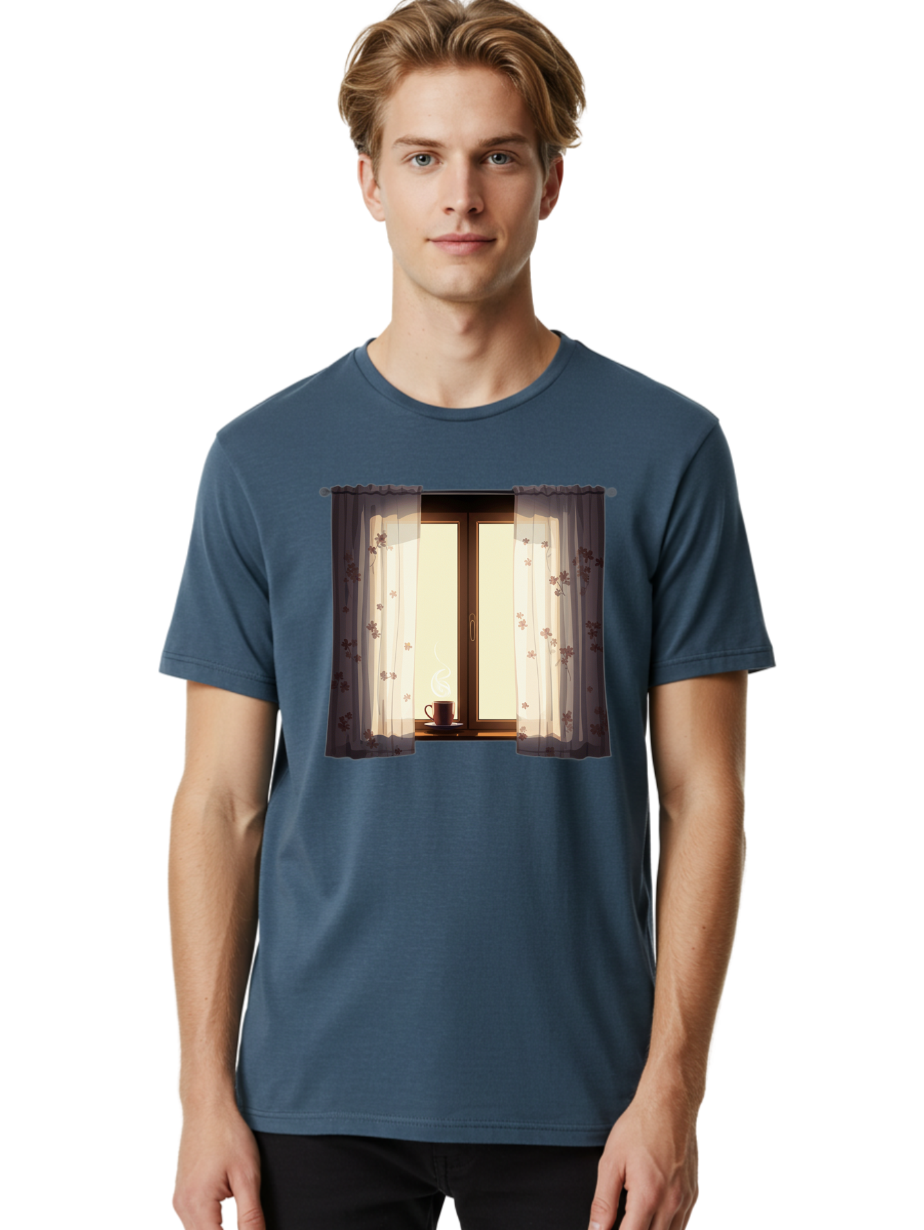 Curtains-Coffee-Cup Men'S Graphic Tee, 100% Cotton, Comfortable Casual Summer Wear, Machine Washable, Vintage Camera, Old Camera, Antique Camera, Black Camera, Classic Photography, Photography Equipment, Nostalgic Device, Film Camera, Bae999