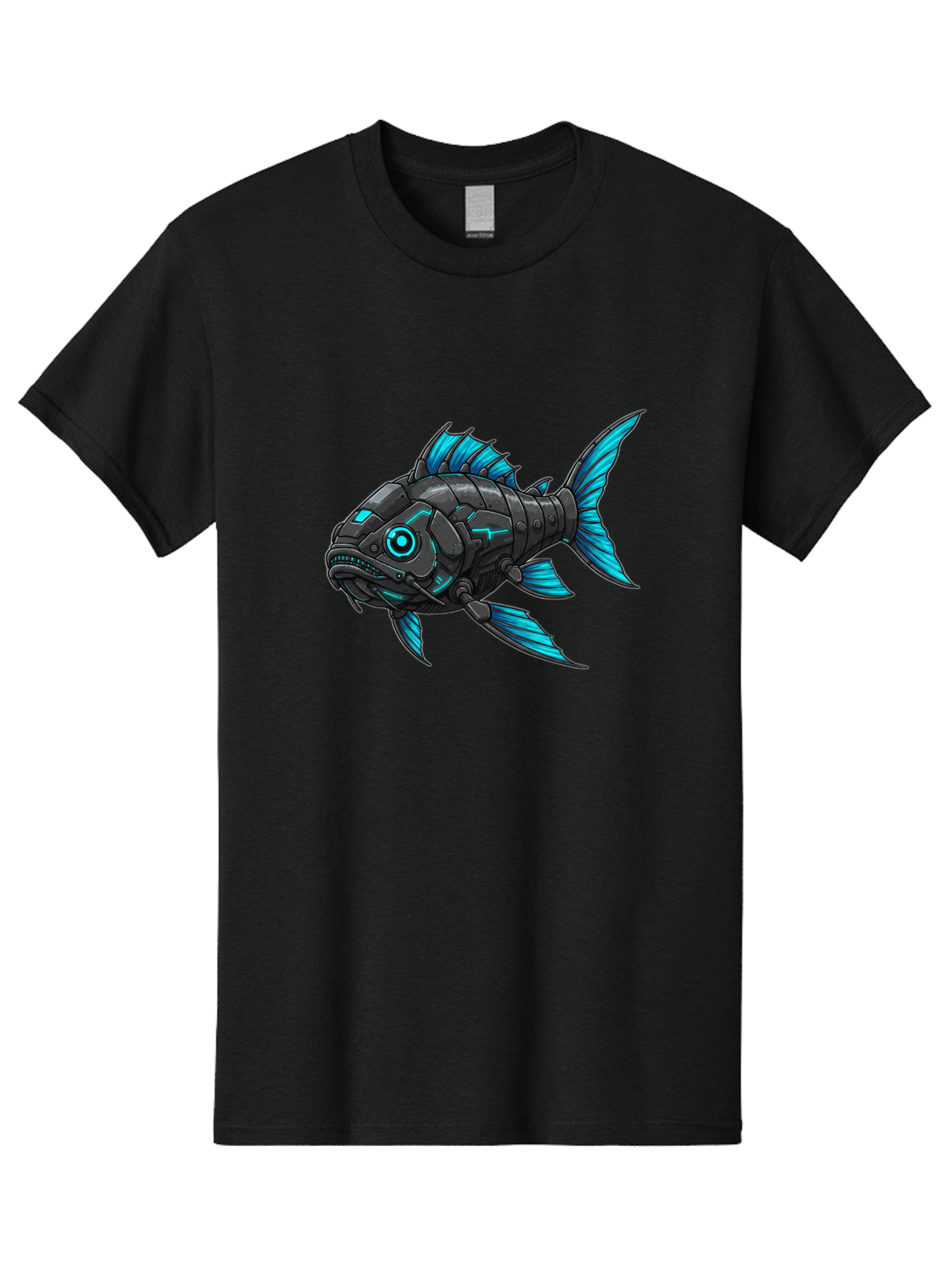 Cyber-Fish-1 Men'S Graphic Tee, 100% Cotton, Comfortable Casual Summer Wear, Machine Washable, Vintage Camera, Old Camera, Antique Camera, Black Camera, Classic Photography, Photography Equipment, Nostalgic Device, Film Camera, Camera Art Baf005