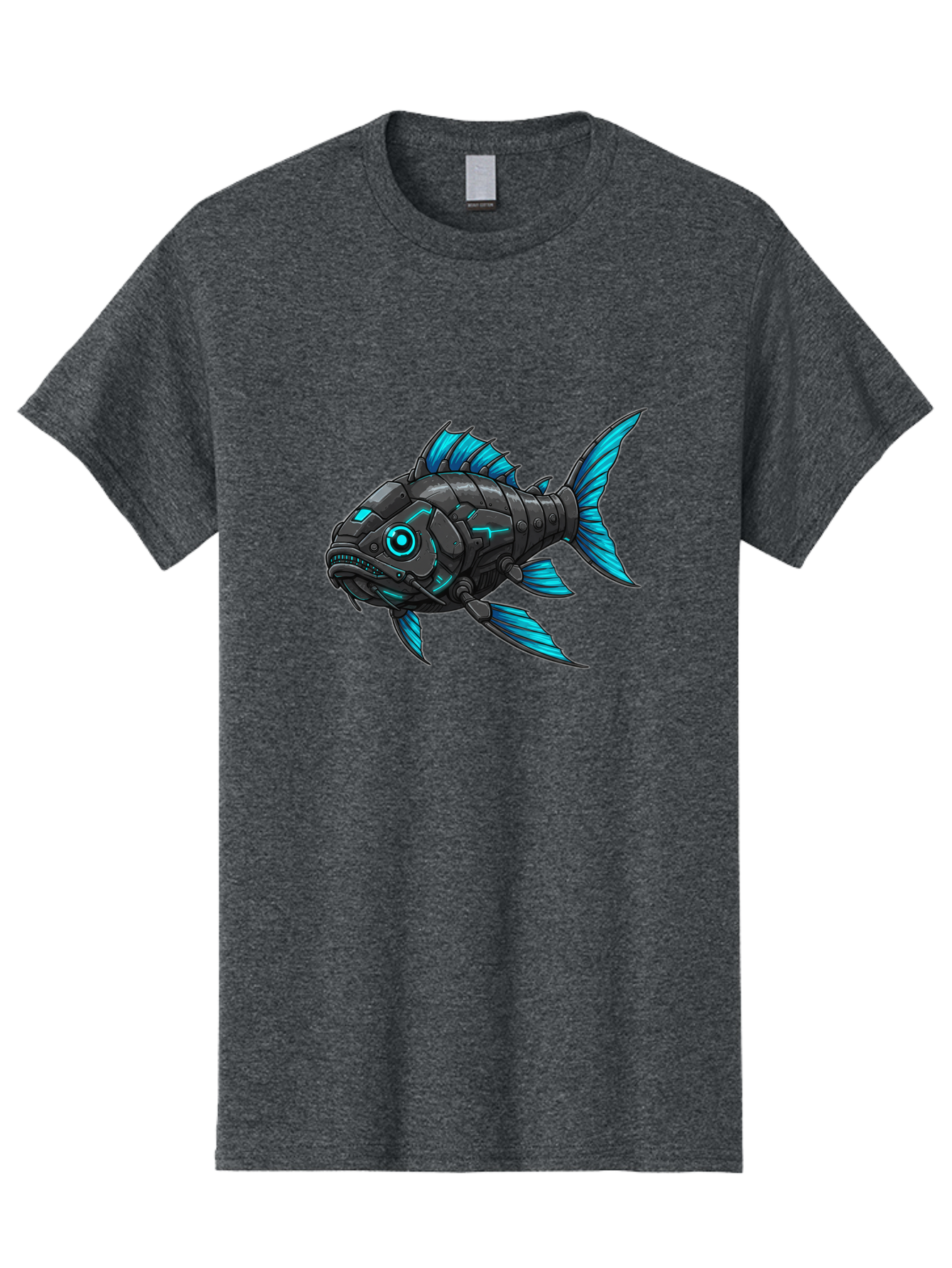 Cyber-Fish-1 Men'S Graphic Tee, 100% Cotton, Comfortable Casual Summer Wear, Machine Washable, Vintage Camera, Old Camera, Antique Camera, Black Camera, Classic Photography, Photography Equipment, Nostalgic Device, Film Camera, Camera Art Baf005