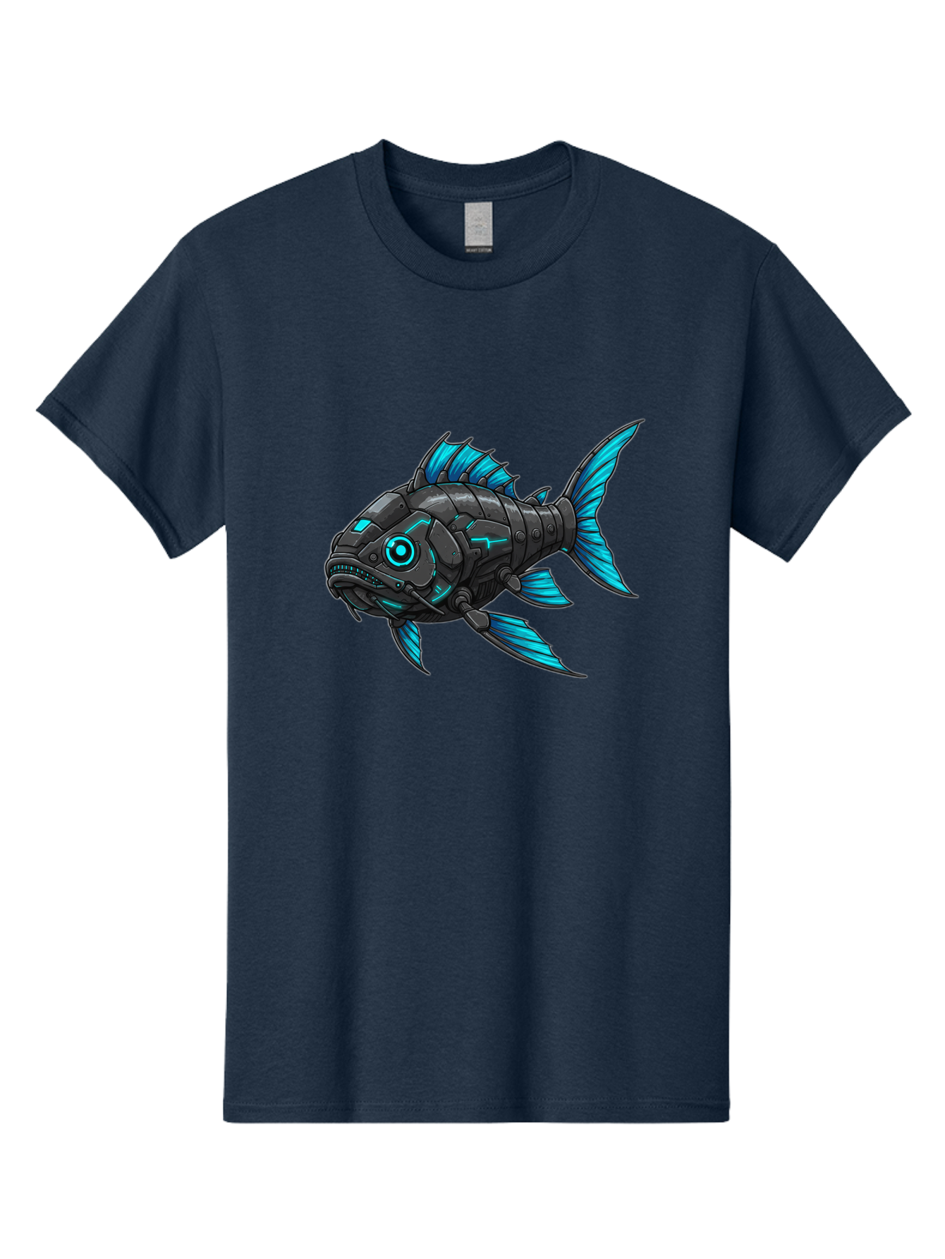 Cyber-Fish-1 Men'S Graphic Tee, 100% Cotton, Comfortable Casual Summer Wear, Machine Washable, Vintage Camera, Old Camera, Antique Camera, Black Camera, Classic Photography, Photography Equipment, Nostalgic Device, Film Camera, Camera Art Baf005
