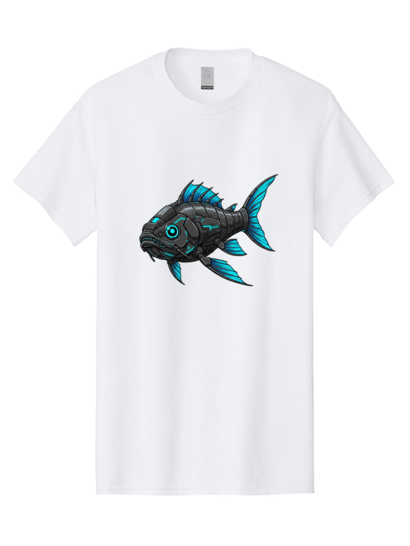 Cyber-Fish-1 Men'S Graphic Tee, 100% Cotton, Comfortable Casual Summer Wear, Machine Washable, Vintage Camera, Old Camera, Antique Camera, Black Camera, Classic Photography, Photography Equipment, Nostalgic Device, Film Camera, Camera Art Baf005