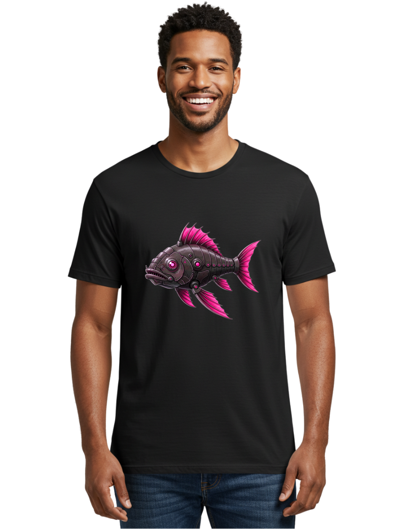 Cyber-Fish Men'S Graphic Tee, 100% Cotton, Comfortable Casual Summer Wear, Machine Washable, Vintage Camera, Old Camera, Antique Camera, Black Camera, Classic Photography, Photography Equipment, Nostalgic Device, Film Camera, Camera Art Baf006