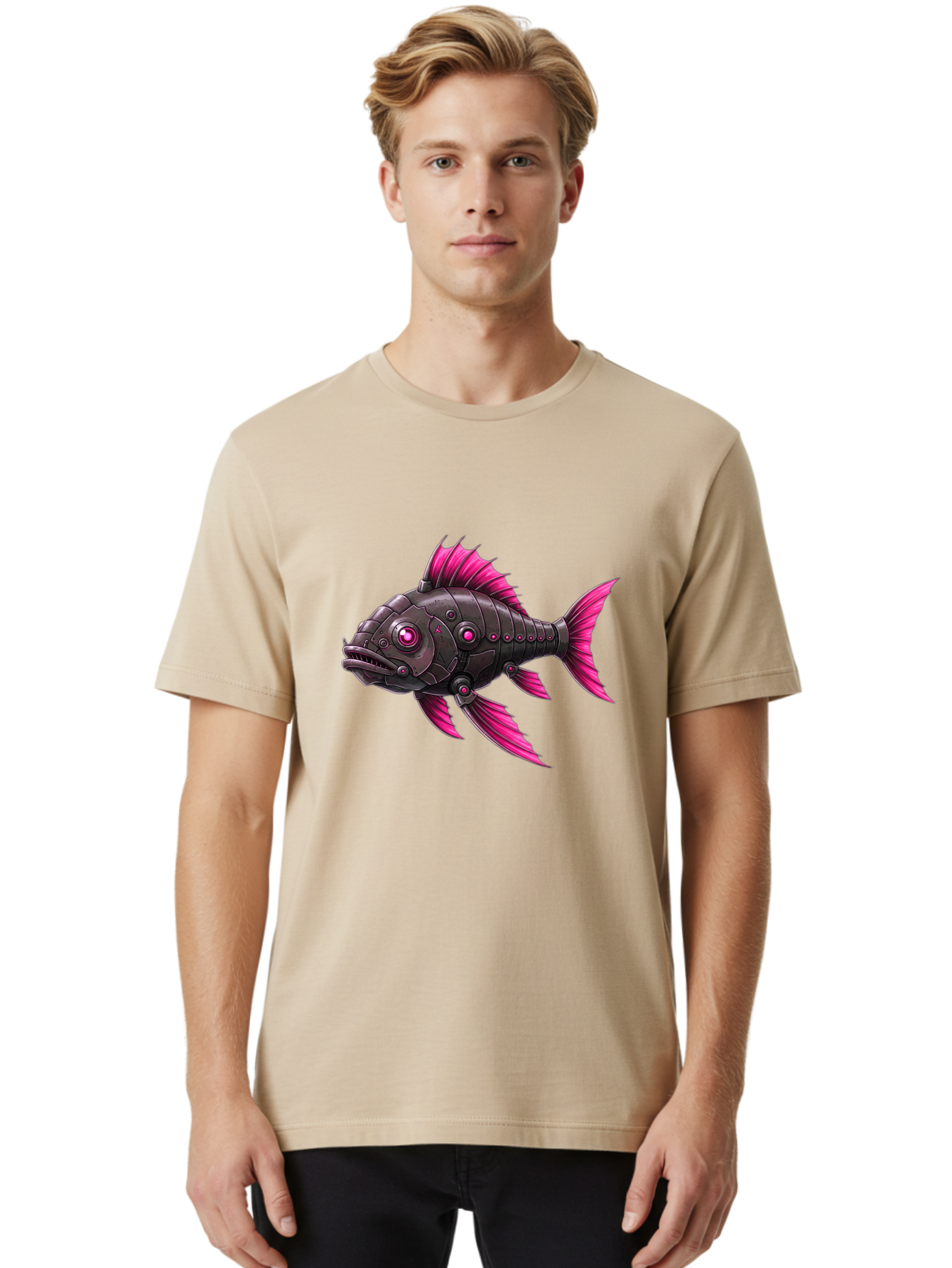 Cyber-Fish Men'S Graphic Tee, 100% Cotton, Comfortable Casual Summer Wear, Machine Washable, Vintage Camera, Old Camera, Antique Camera, Black Camera, Classic Photography, Photography Equipment, Nostalgic Device, Film Camera, Camera Art Baf006