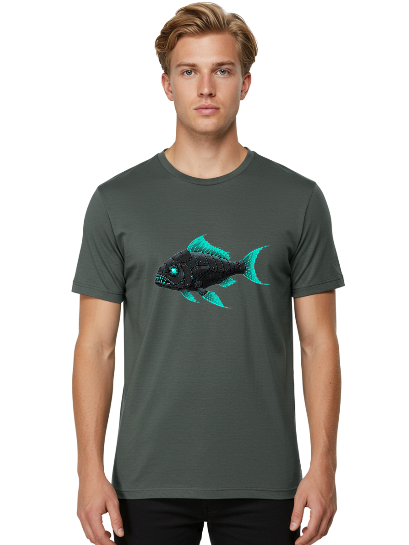 Cybernetic-Fish Men'S Graphic Tee, 100% Cotton, Comfortable Casual Summer Wear, Machine Washable, Vintage Camera, Old Camera, Antique Camera, Black Camera, Classic Photography, Photography Equipment, Nostalgic Device, Film Camera, Camera Art Baf007