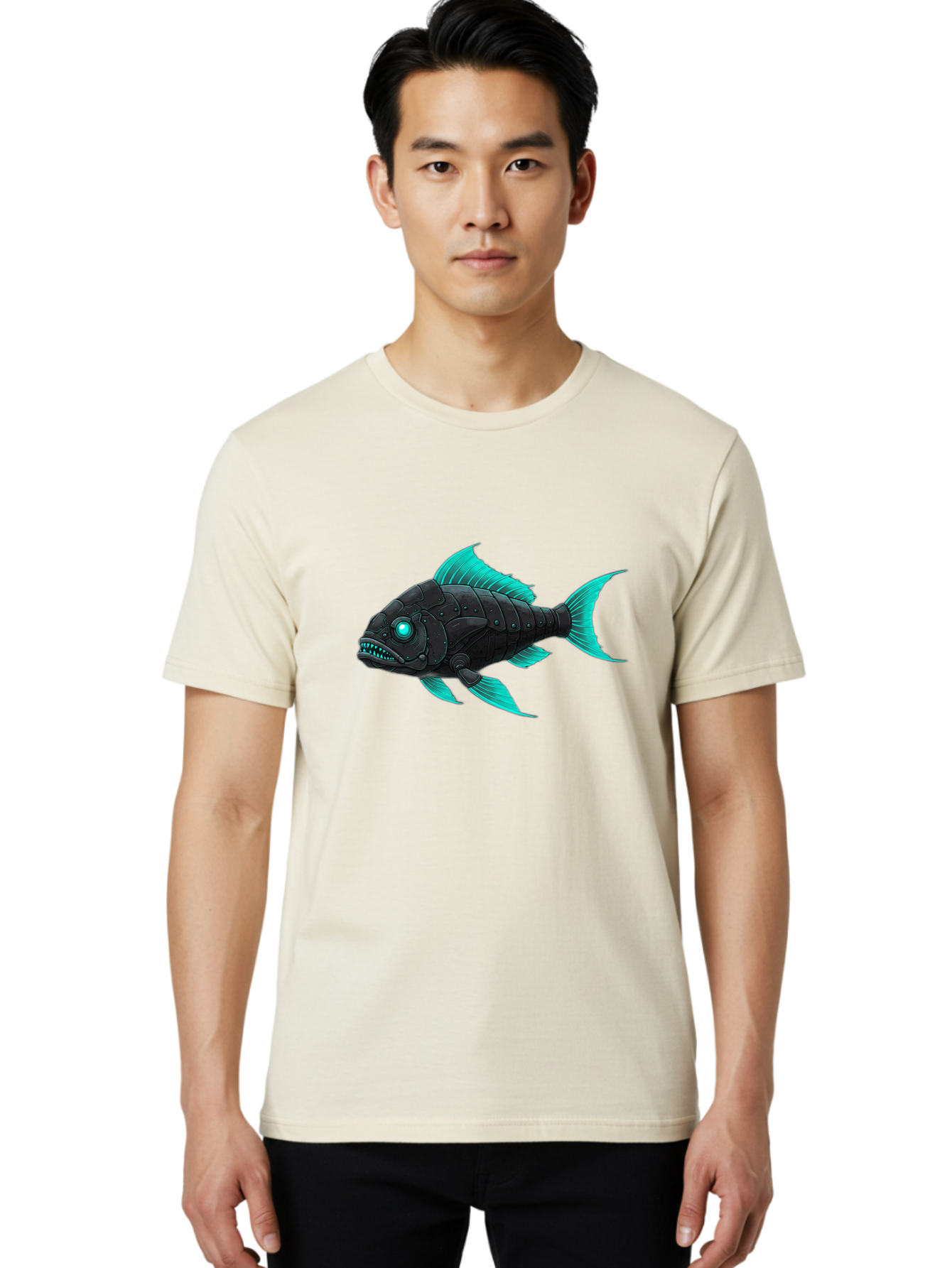 Cybernetic-Fish Men'S Graphic Tee, 100% Cotton, Comfortable Casual Summer Wear, Machine Washable, Vintage Camera, Old Camera, Antique Camera, Black Camera, Classic Photography, Photography Equipment, Nostalgic Device, Film Camera, Camera Art Baf007