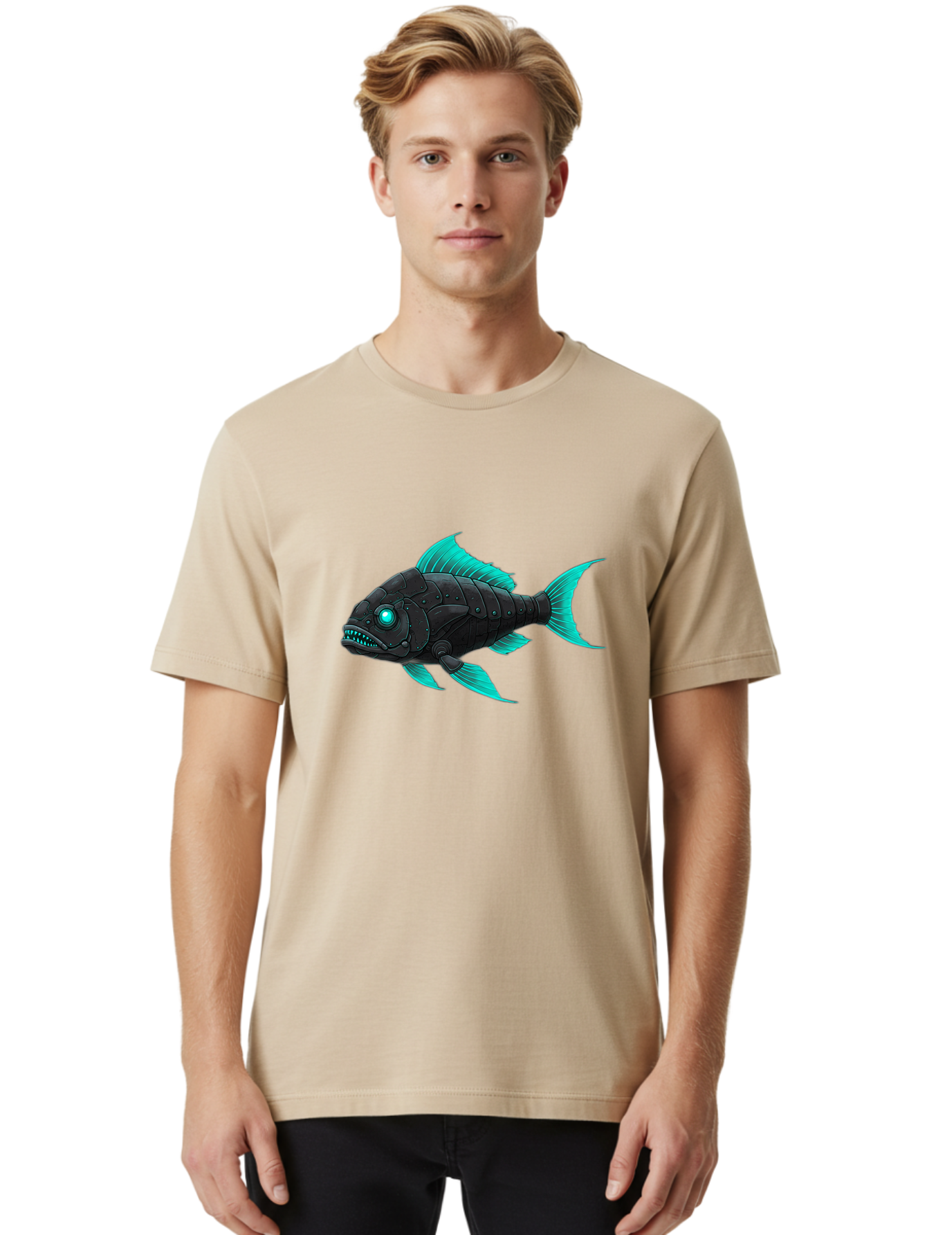 Cybernetic-Fish Men'S Graphic Tee, 100% Cotton, Comfortable Casual Summer Wear, Machine Washable, Vintage Camera, Old Camera, Antique Camera, Black Camera, Classic Photography, Photography Equipment, Nostalgic Device, Film Camera, Camera Art Baf007