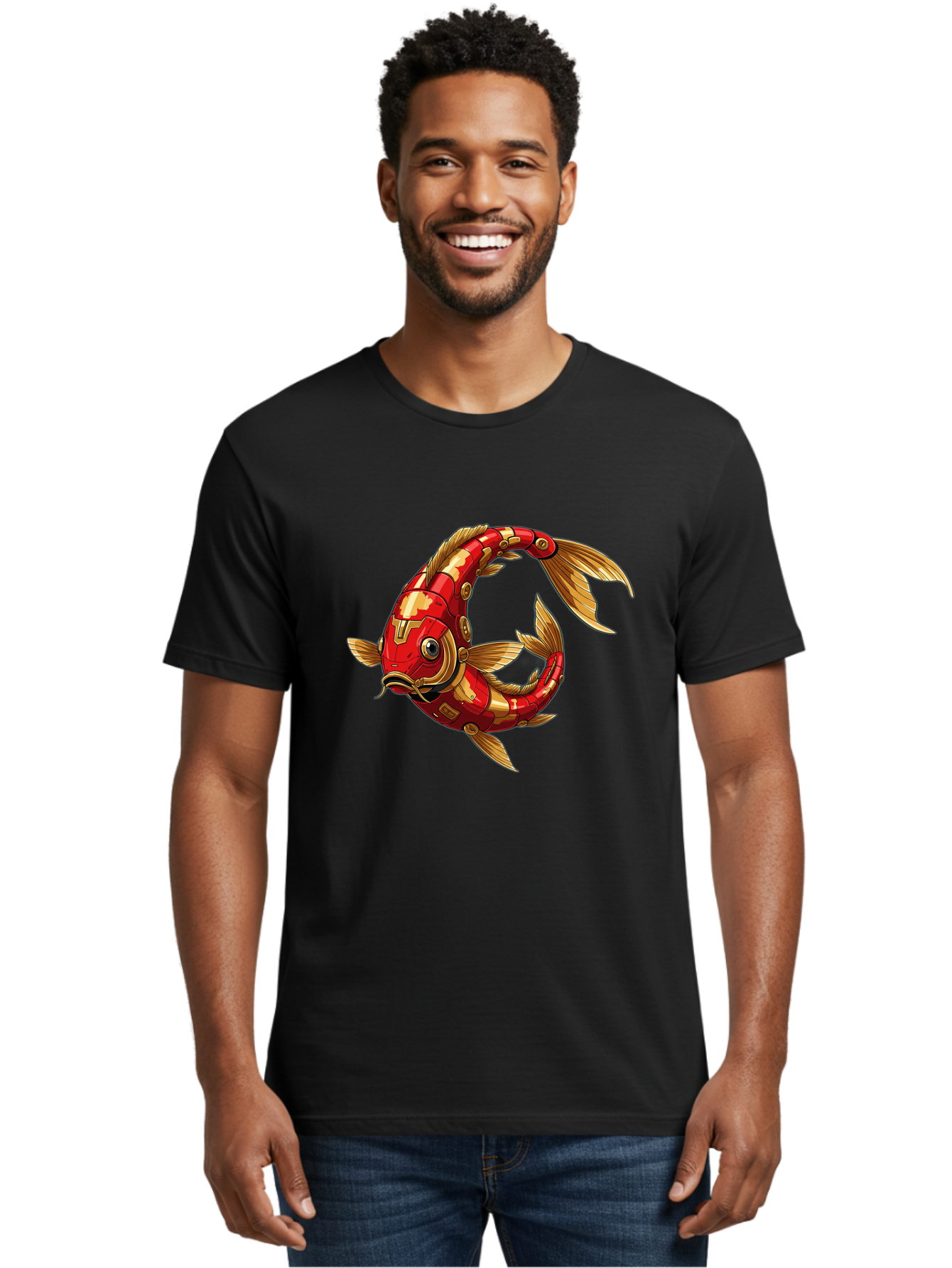 Cybernetic-Koi-Fish Men'S Graphic Tee, 100% Cotton, Comfortable Casual Summer Wear, Machine Washable, Vintage Camera, Old Camera, Antique Camera, Black Camera, Classic Photography, Photography Equipment, Nostalgic Device, Film Camera, Baf008