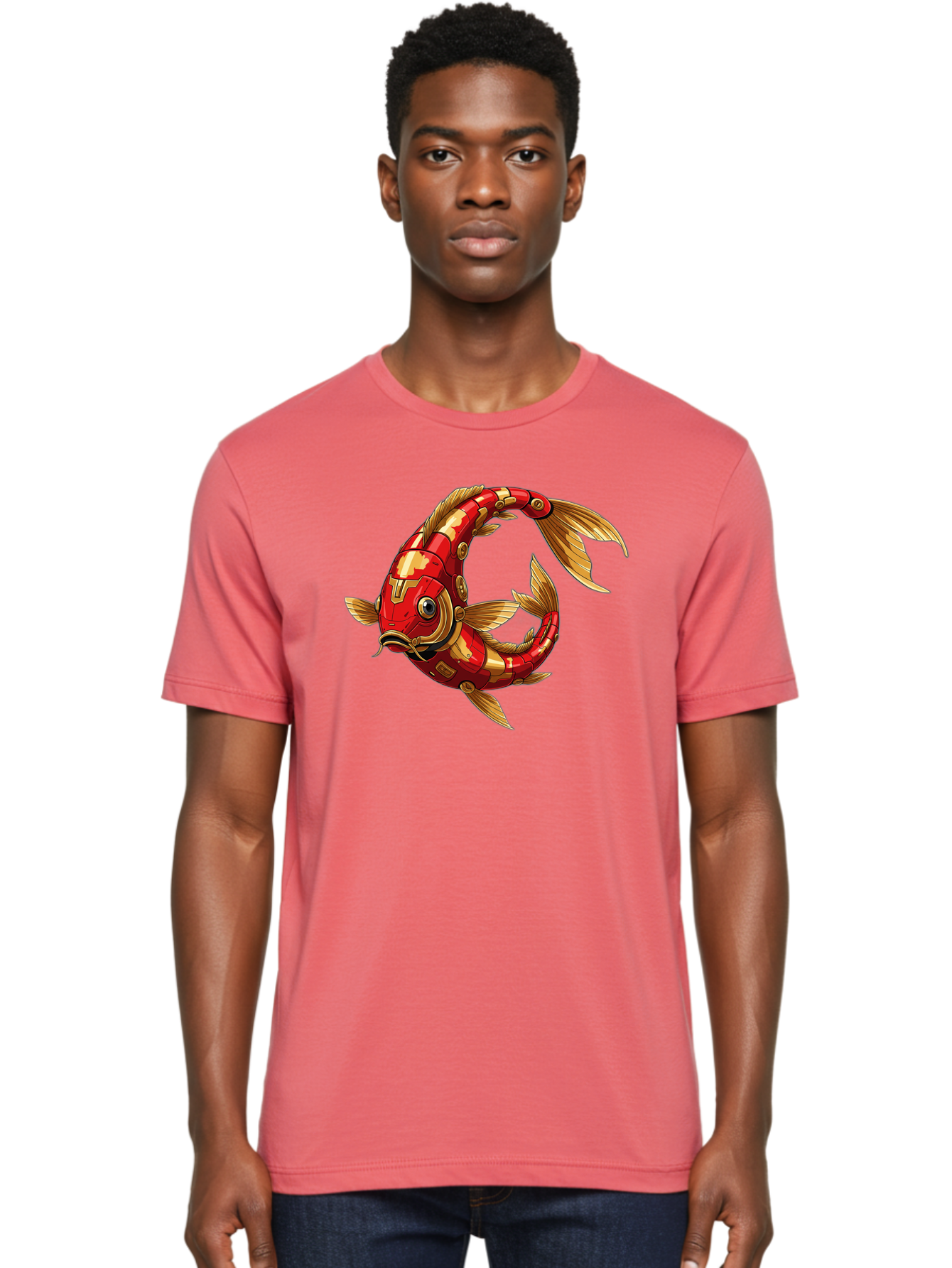 Cybernetic-Koi-Fish Men'S Graphic Tee, 100% Cotton, Comfortable Casual Summer Wear, Machine Washable, Vintage Camera, Old Camera, Antique Camera, Black Camera, Classic Photography, Photography Equipment, Nostalgic Device, Film Camera, Baf008