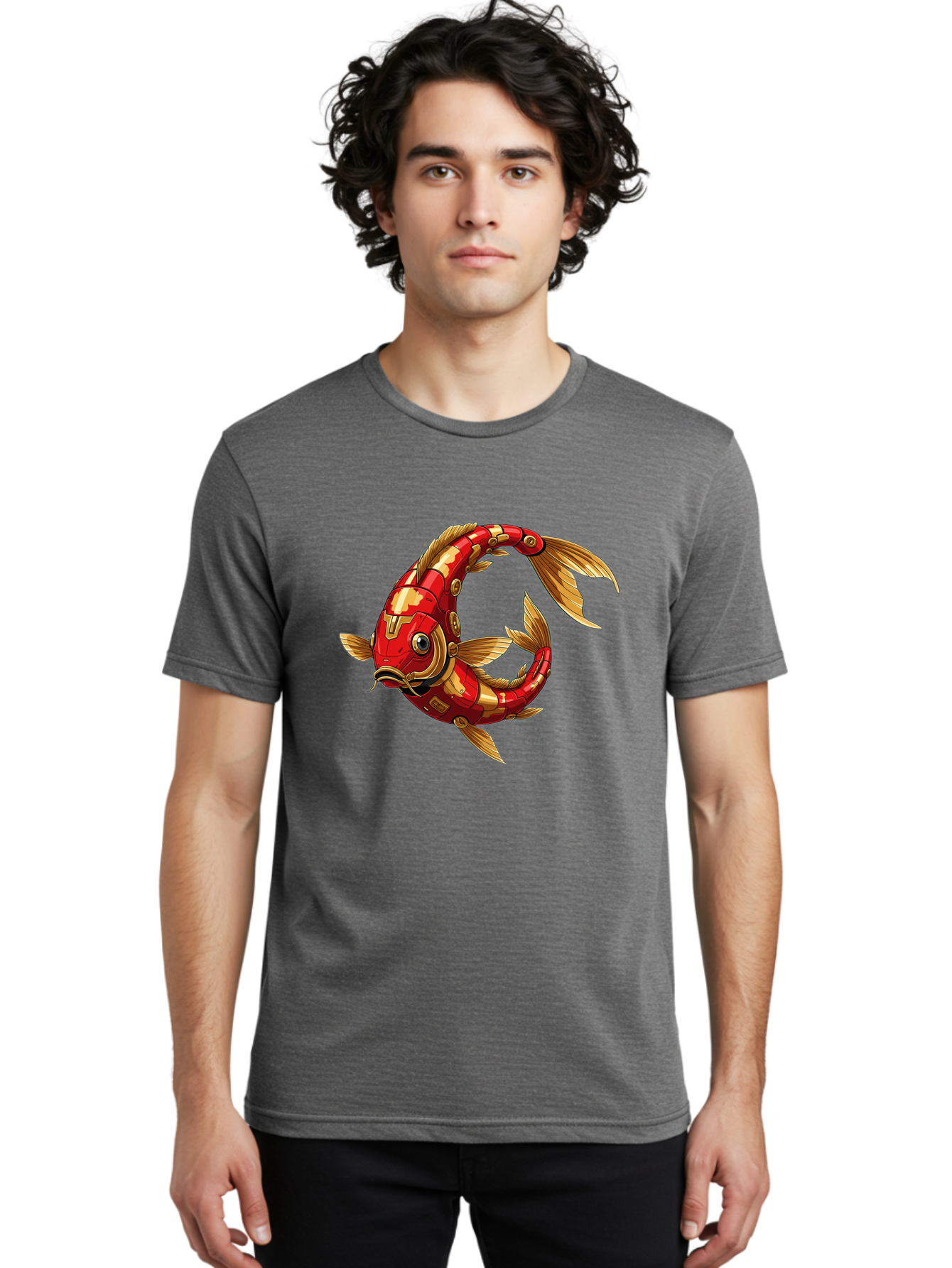 Cybernetic-Koi-Fish Men'S Graphic Tee, 100% Cotton, Comfortable Casual Summer Wear, Machine Washable, Vintage Camera, Old Camera, Antique Camera, Black Camera, Classic Photography, Photography Equipment, Nostalgic Device, Film Camera, Baf008