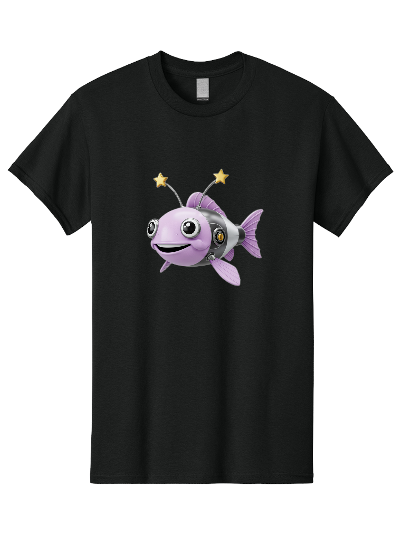 Cyborg-Fish-1 Men'S Graphic Tee, 100% Cotton, Comfortable Casual Summer Wear, Machine Washable, Vintage Camera, Old Camera, Antique Camera, Black Camera, Classic Photography, Photography Equipment, Nostalgic Device, Film Camera, Camera Art Baf009