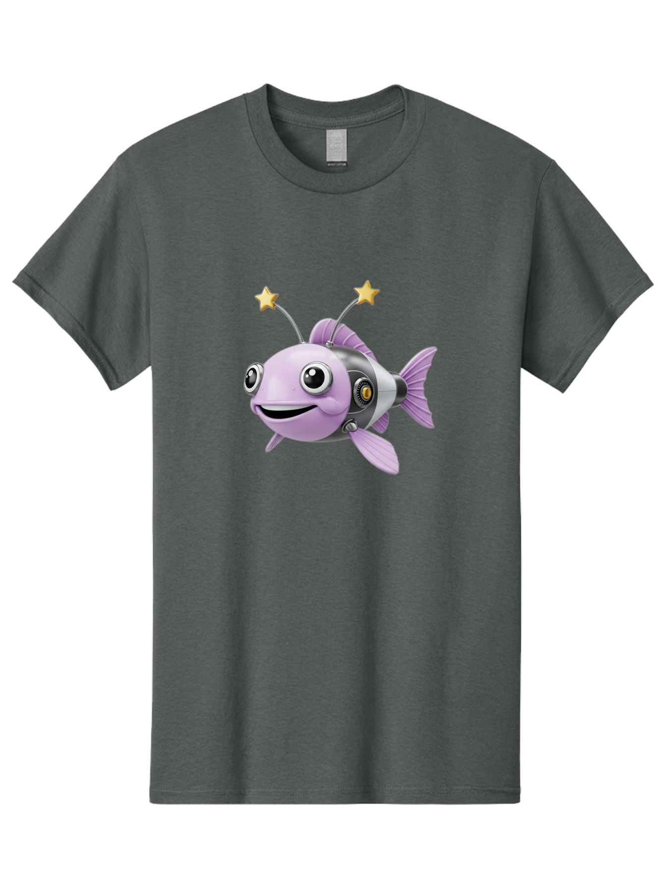 Cyborg-Fish-1 Men'S Graphic Tee, 100% Cotton, Comfortable Casual Summer Wear, Machine Washable, Vintage Camera, Old Camera, Antique Camera, Black Camera, Classic Photography, Photography Equipment, Nostalgic Device, Film Camera, Camera Art Baf009