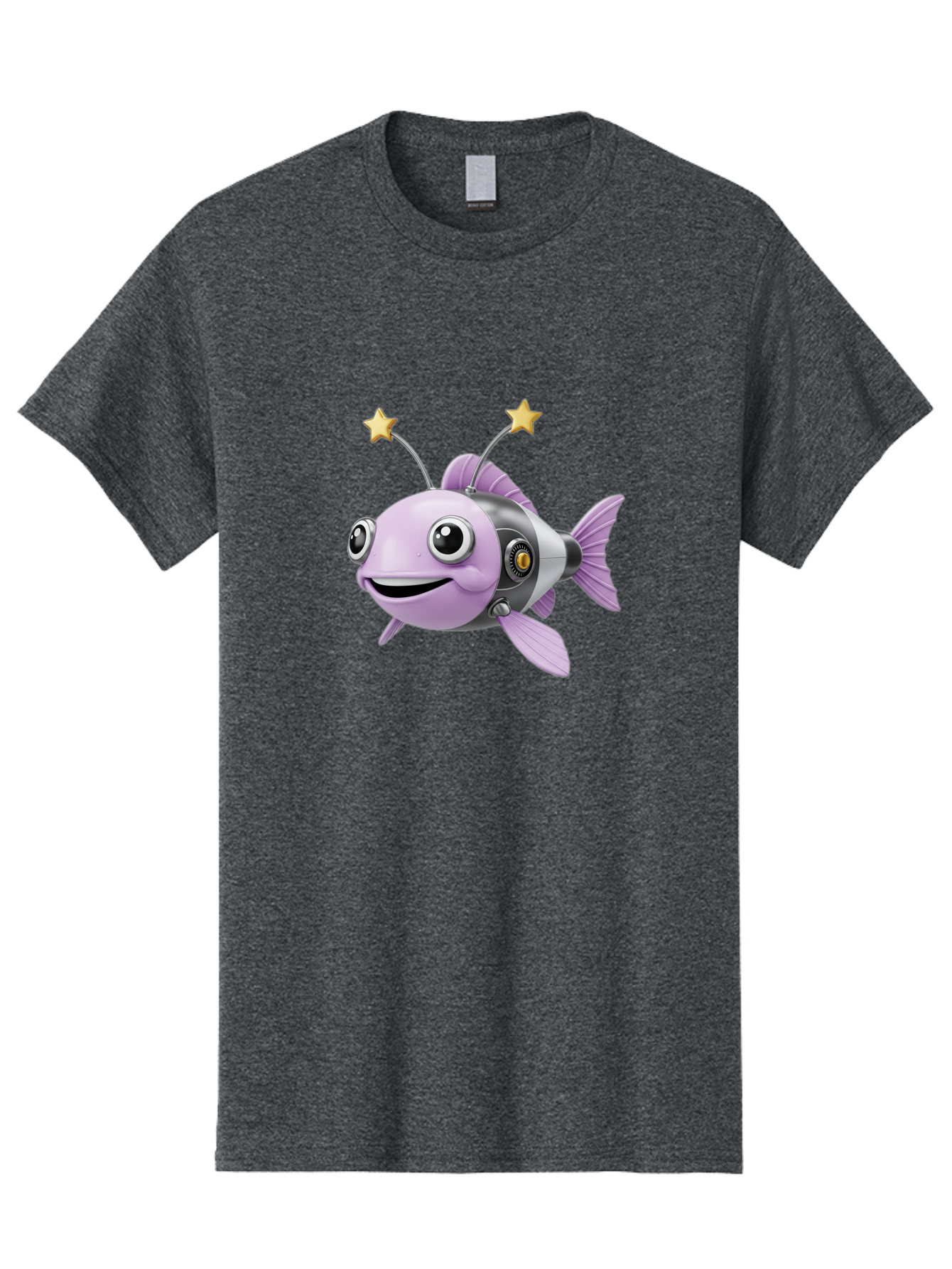 Cyborg-Fish-1 Men'S Graphic Tee, 100% Cotton, Comfortable Casual Summer Wear, Machine Washable, Vintage Camera, Old Camera, Antique Camera, Black Camera, Classic Photography, Photography Equipment, Nostalgic Device, Film Camera, Camera Art Baf009