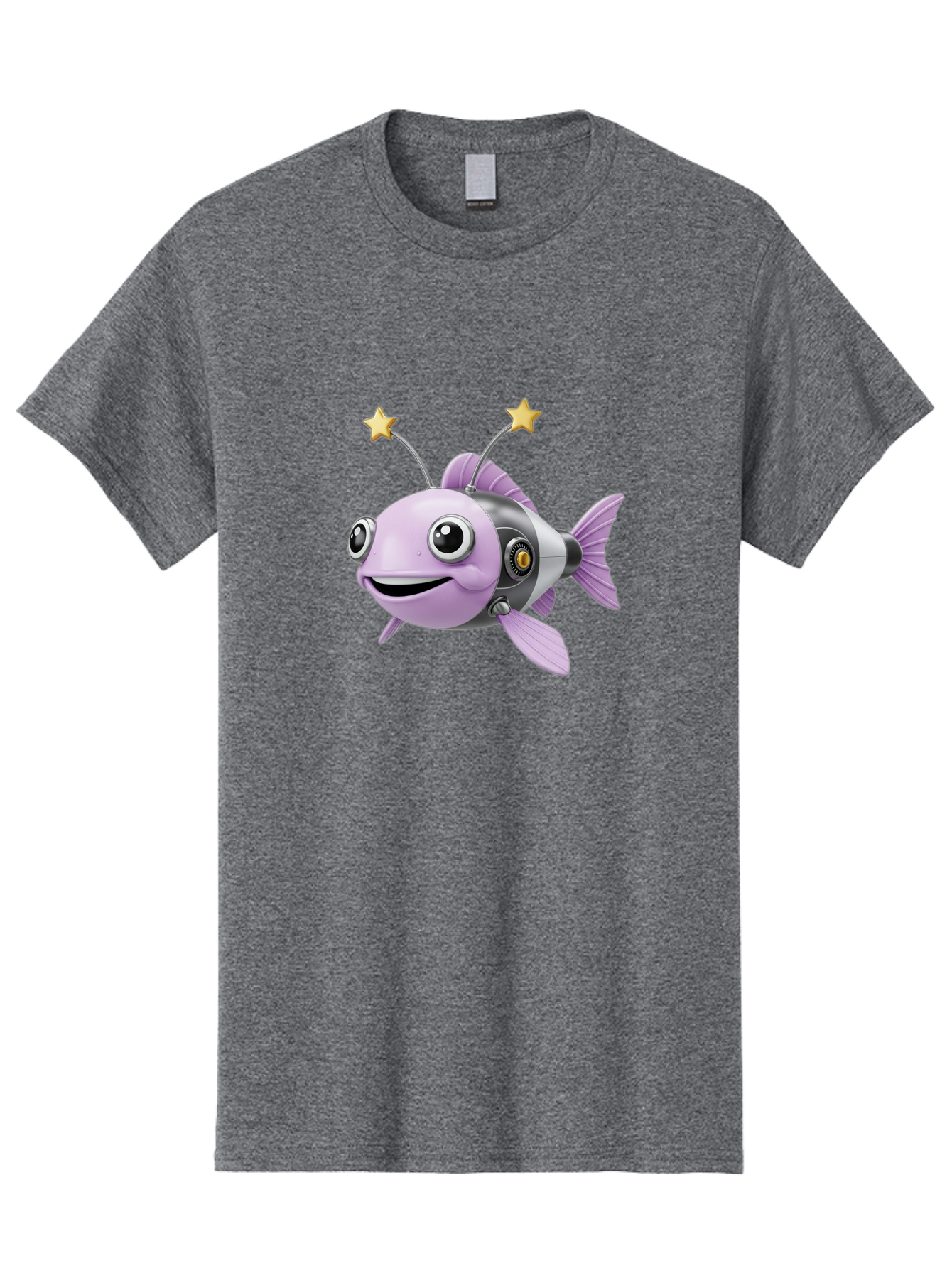 Cyborg-Fish-1 Men'S Graphic Tee, 100% Cotton, Comfortable Casual Summer Wear, Machine Washable, Vintage Camera, Old Camera, Antique Camera, Black Camera, Classic Photography, Photography Equipment, Nostalgic Device, Film Camera, Camera Art Baf009