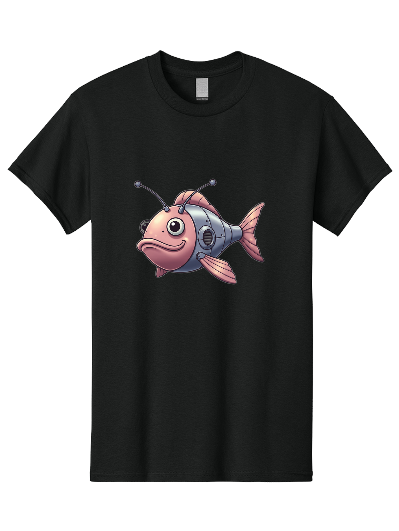 Cyborg-Fish-3 Men'S Graphic Tee, 100% Cotton, Comfortable Casual Summer Wear, Machine Washable, Vintage Camera, Old Camera, Antique Camera, Black Camera, Classic Photography, Photography Equipment, Nostalgic Device, Film Camera, Camera Art Baf011