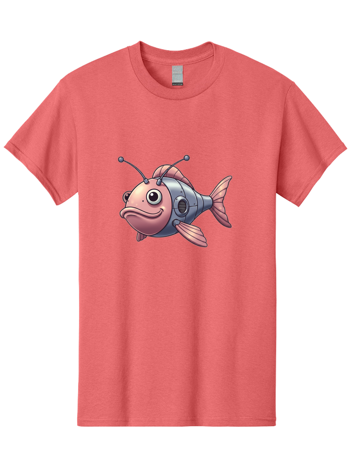Cyborg-Fish-3 Men'S Graphic Tee, 100% Cotton, Comfortable Casual Summer Wear, Machine Washable, Vintage Camera, Old Camera, Antique Camera, Black Camera, Classic Photography, Photography Equipment, Nostalgic Device, Film Camera, Camera Art Baf011