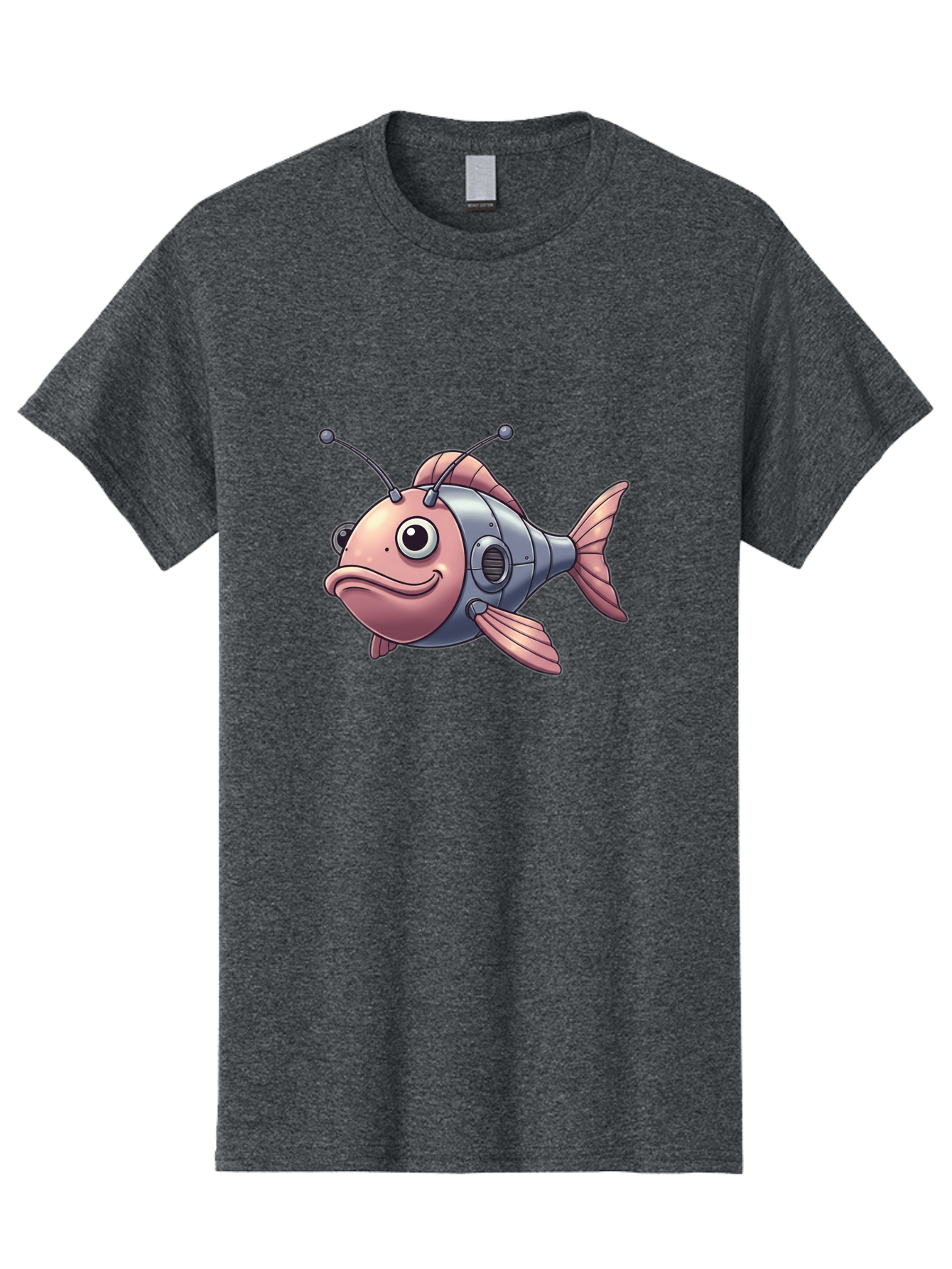 Cyborg-Fish-3 Men'S Graphic Tee, 100% Cotton, Comfortable Casual Summer Wear, Machine Washable, Vintage Camera, Old Camera, Antique Camera, Black Camera, Classic Photography, Photography Equipment, Nostalgic Device, Film Camera, Camera Art Baf011