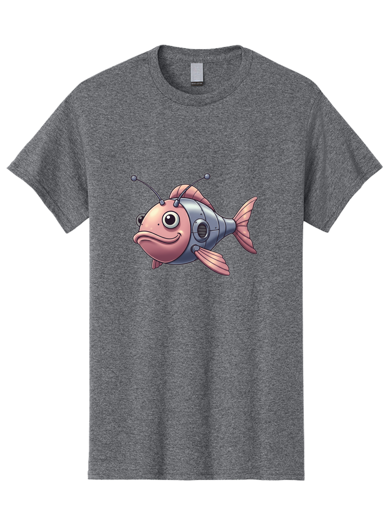 Cyborg-Fish-3 Men'S Graphic Tee, 100% Cotton, Comfortable Casual Summer Wear, Machine Washable, Vintage Camera, Old Camera, Antique Camera, Black Camera, Classic Photography, Photography Equipment, Nostalgic Device, Film Camera, Camera Art Baf011