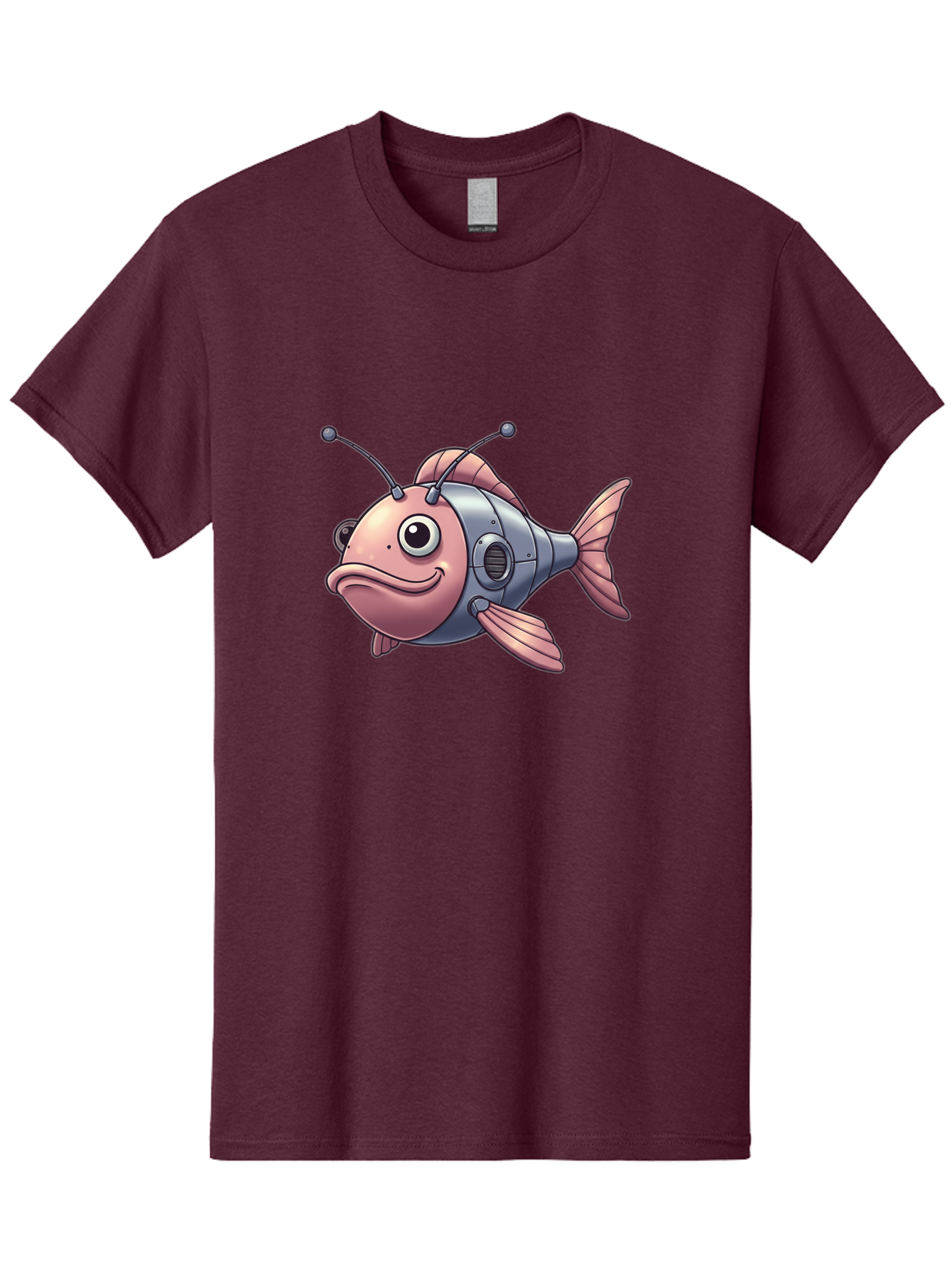 Cyborg-Fish-3 Men'S Graphic Tee, 100% Cotton, Comfortable Casual Summer Wear, Machine Washable, Vintage Camera, Old Camera, Antique Camera, Black Camera, Classic Photography, Photography Equipment, Nostalgic Device, Film Camera, Camera Art Baf011