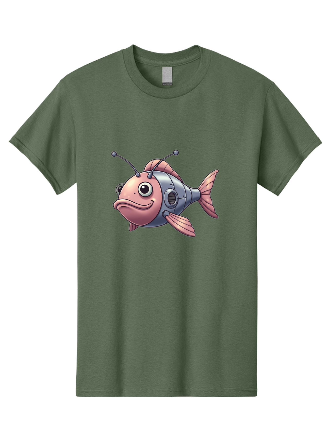Cyborg-Fish-3 Men'S Graphic Tee, 100% Cotton, Comfortable Casual Summer Wear, Machine Washable, Vintage Camera, Old Camera, Antique Camera, Black Camera, Classic Photography, Photography Equipment, Nostalgic Device, Film Camera, Camera Art Baf011
