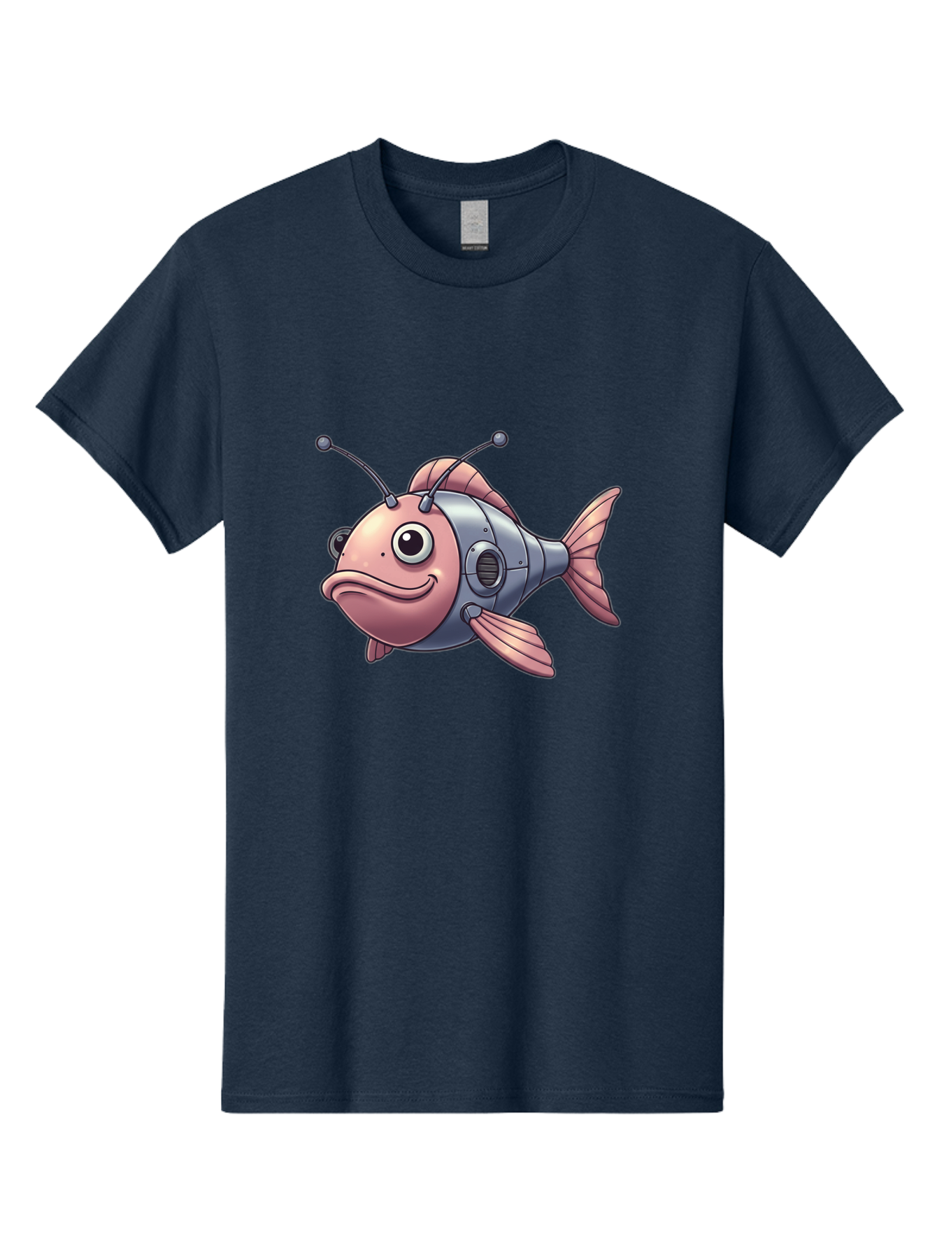 Cyborg-Fish-3 Men'S Graphic Tee, 100% Cotton, Comfortable Casual Summer Wear, Machine Washable, Vintage Camera, Old Camera, Antique Camera, Black Camera, Classic Photography, Photography Equipment, Nostalgic Device, Film Camera, Camera Art Baf011