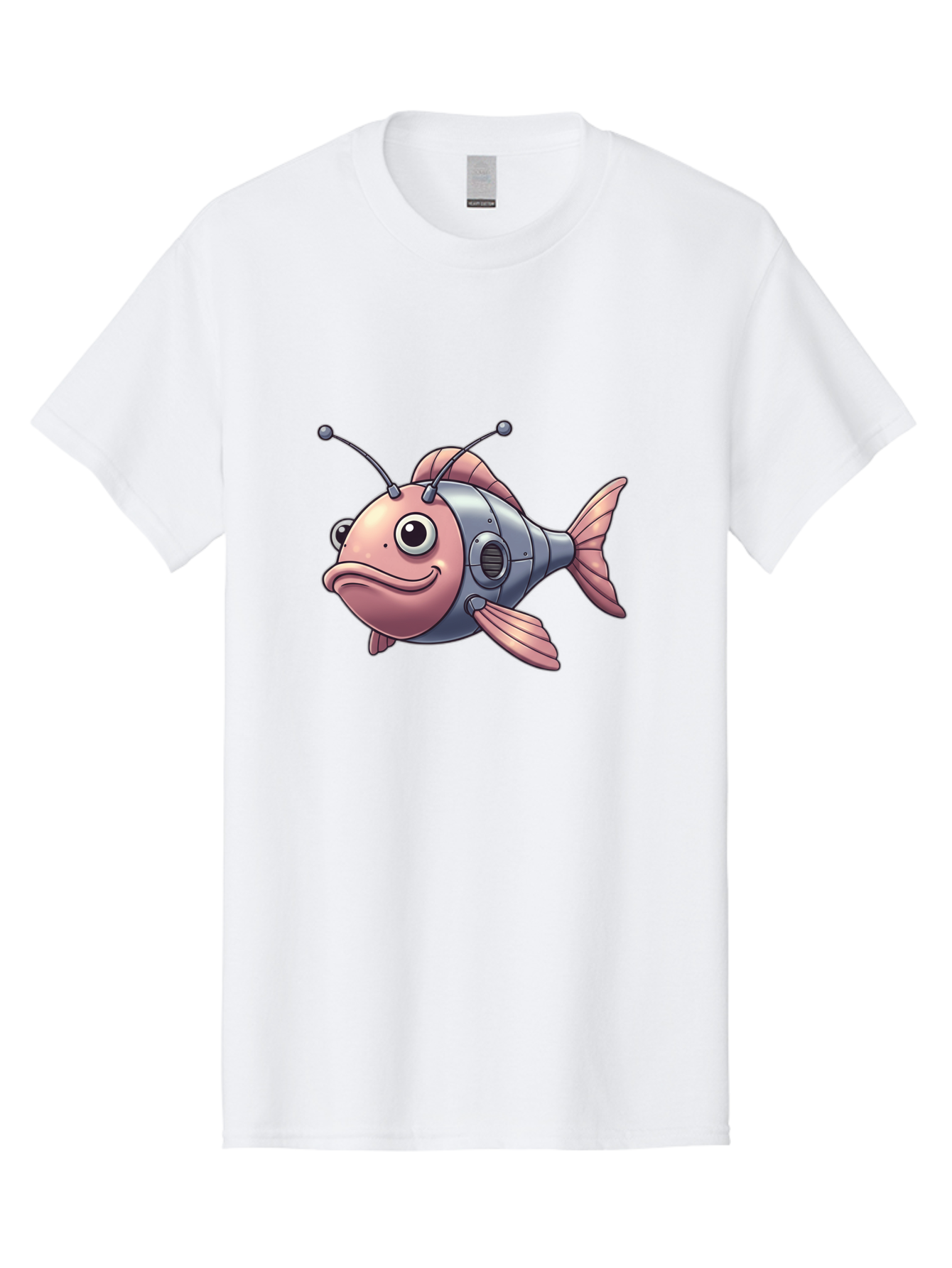 Cyborg-Fish-3 Men'S Graphic Tee, 100% Cotton, Comfortable Casual Summer Wear, Machine Washable, Vintage Camera, Old Camera, Antique Camera, Black Camera, Classic Photography, Photography Equipment, Nostalgic Device, Film Camera, Camera Art Baf011