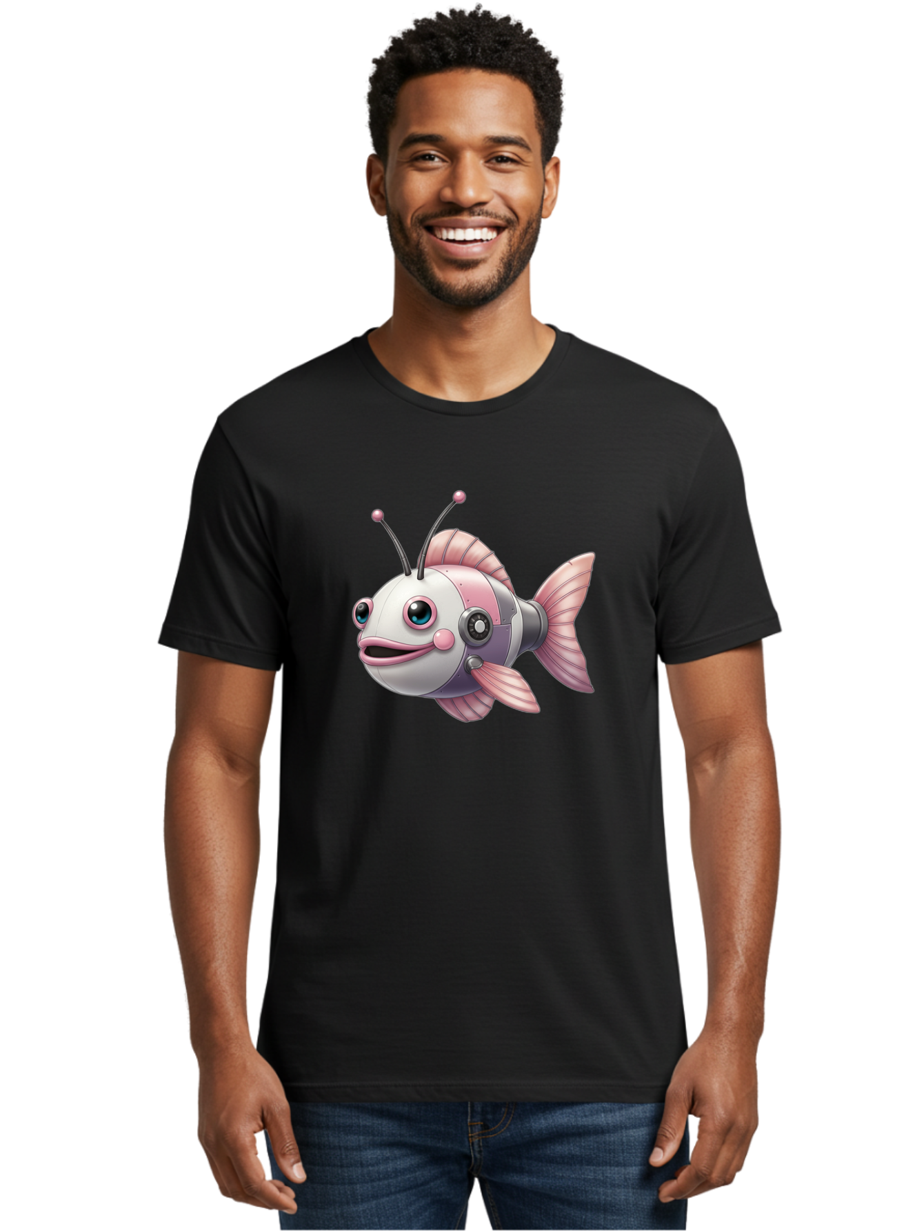 Cyborg-Fish Men'S Graphic Tee, 100% Cotton, Comfortable Casual Summer Wear, Machine Washable, Vintage Camera, Old Camera, Antique Camera, Black Camera, Classic Photography, Photography Equipment, Nostalgic Device, Film Camera, Camera Art Baf012