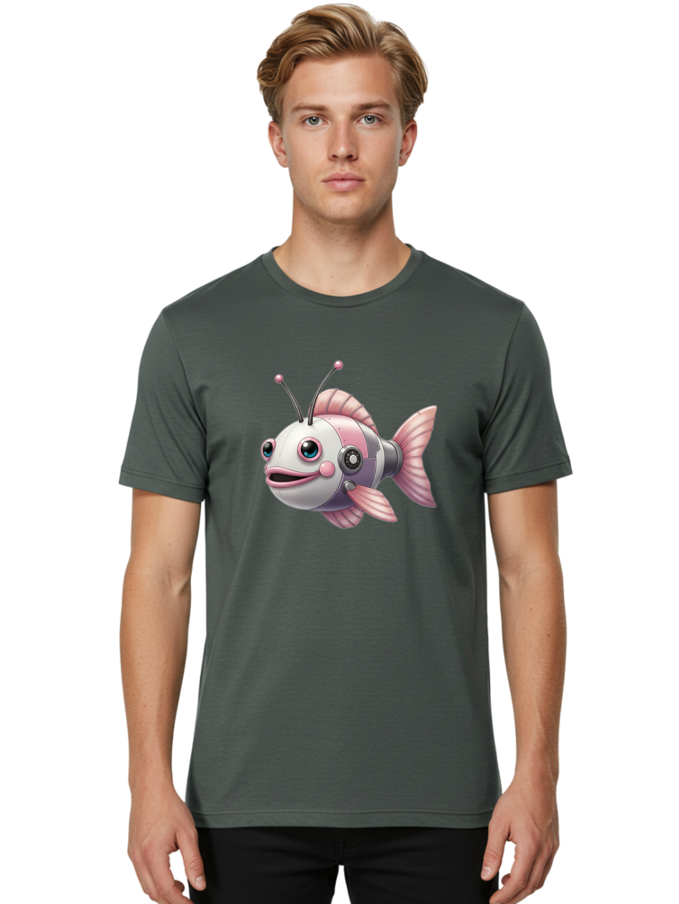 Cyborg-Fish Men'S Graphic Tee, 100% Cotton, Comfortable Casual Summer Wear, Machine Washable, Vintage Camera, Old Camera, Antique Camera, Black Camera, Classic Photography, Photography Equipment, Nostalgic Device, Film Camera, Camera Art Baf012