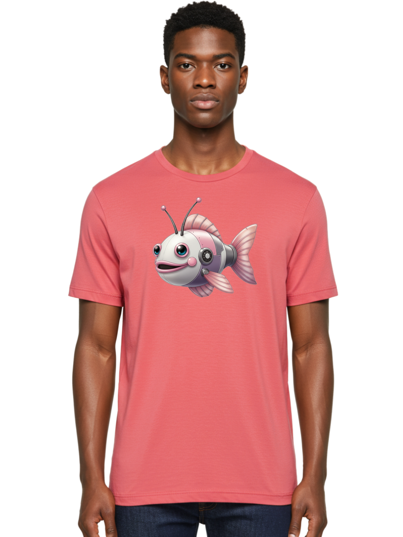 Cyborg-Fish Men'S Graphic Tee, 100% Cotton, Comfortable Casual Summer Wear, Machine Washable, Vintage Camera, Old Camera, Antique Camera, Black Camera, Classic Photography, Photography Equipment, Nostalgic Device, Film Camera, Camera Art Baf012