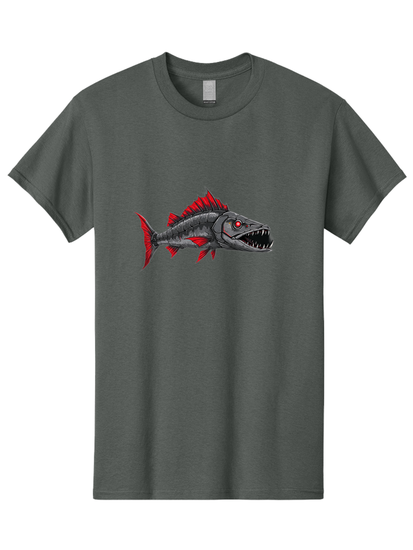 Cyborg-Shark Men'S Graphic Tee, 100% Cotton, Comfortable Casual Summer Wear, Machine Washable, Vintage Camera, Old Camera, Antique Camera, Black Camera, Classic Photography, Photography Equipment, Nostalgic Device, Film Camera, Camera Art Baf013
