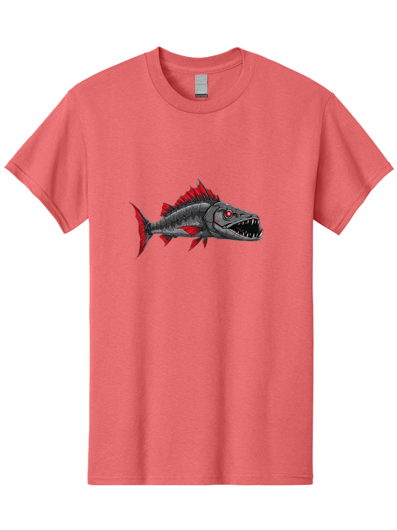 Cyborg-Shark Men'S Graphic Tee, 100% Cotton, Comfortable Casual Summer Wear, Machine Washable, Vintage Camera, Old Camera, Antique Camera, Black Camera, Classic Photography, Photography Equipment, Nostalgic Device, Film Camera, Camera Art Baf013