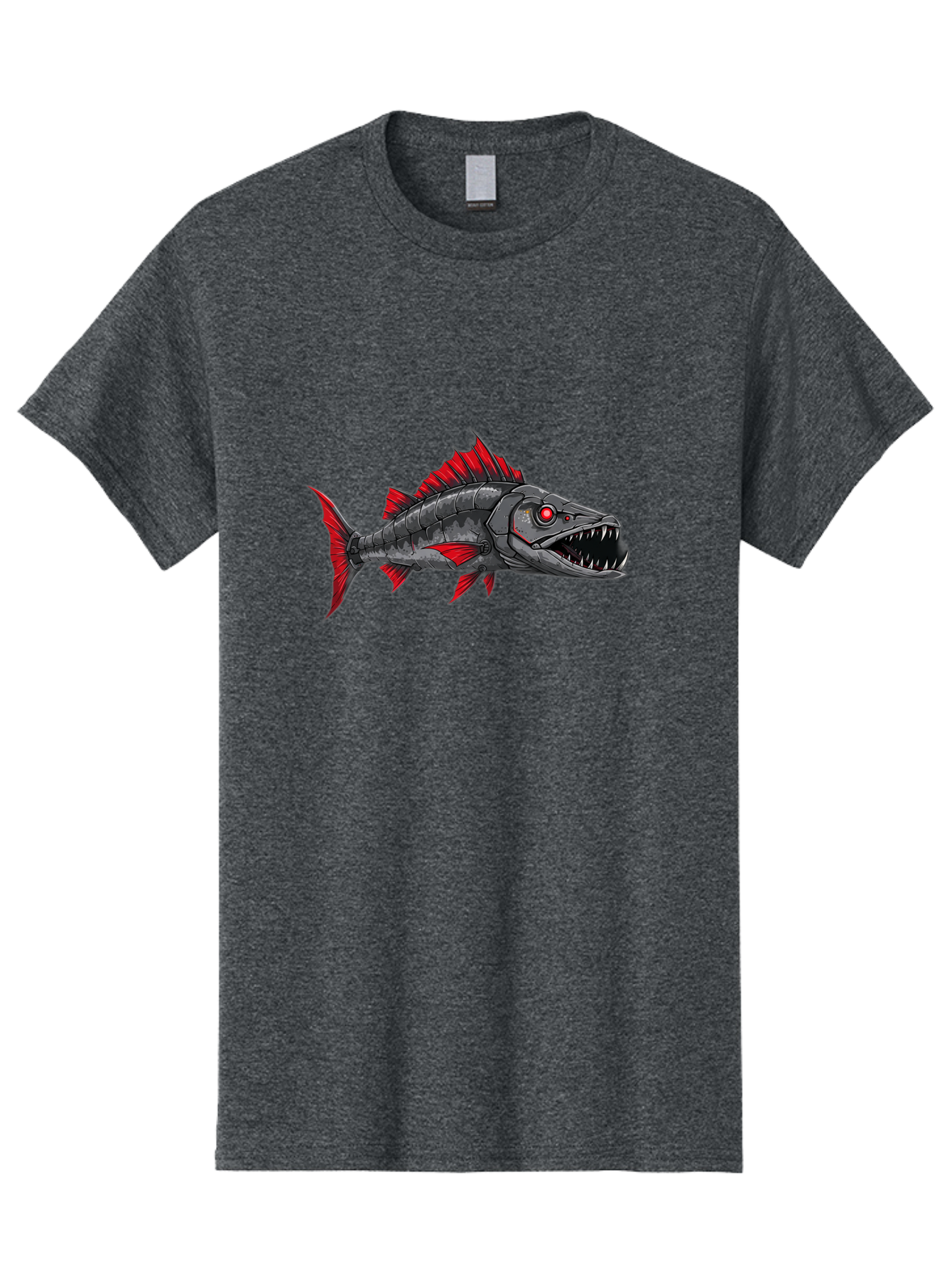 Cyborg-Shark Men'S Graphic Tee, 100% Cotton, Comfortable Casual Summer Wear, Machine Washable, Vintage Camera, Old Camera, Antique Camera, Black Camera, Classic Photography, Photography Equipment, Nostalgic Device, Film Camera, Camera Art Baf013