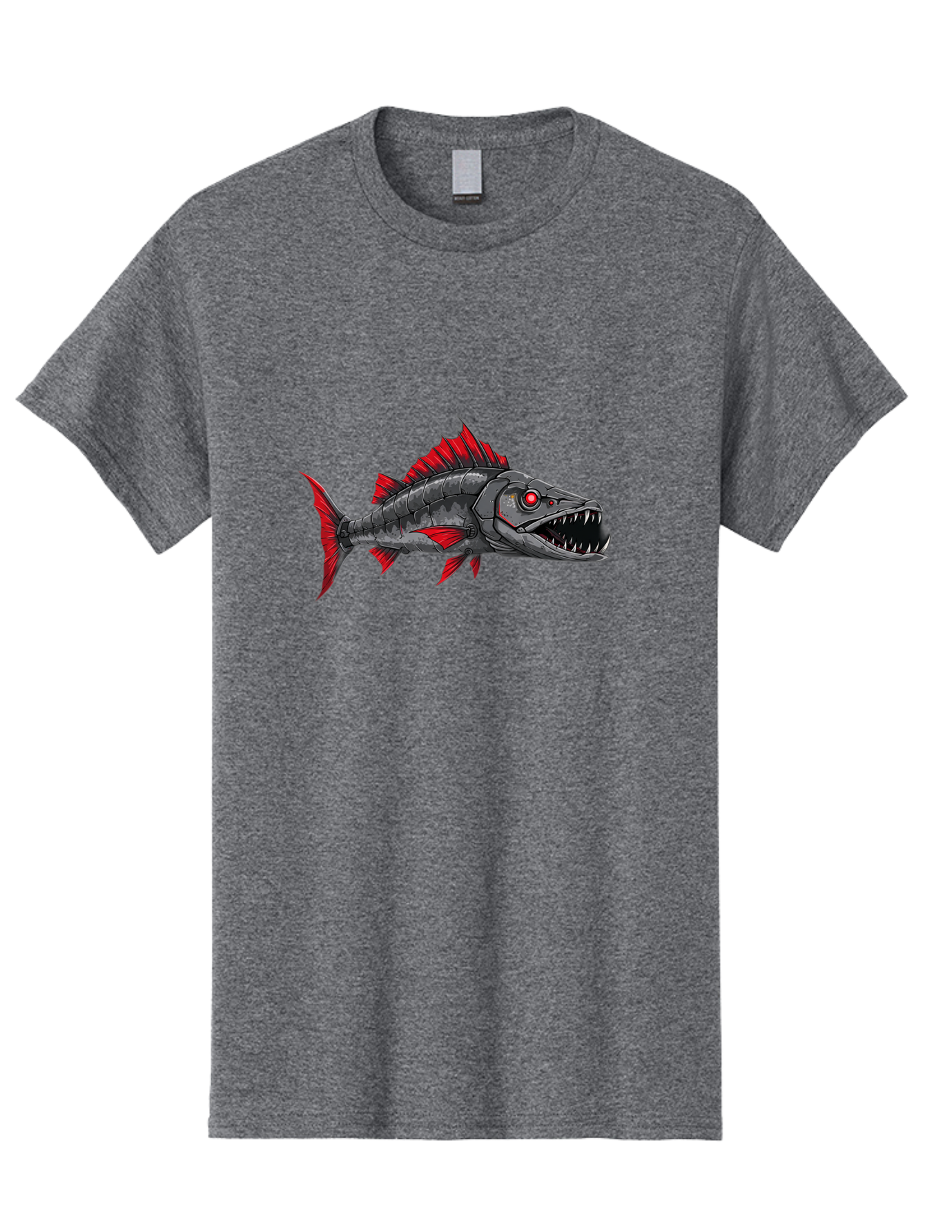 Cyborg-Shark Men'S Graphic Tee, 100% Cotton, Comfortable Casual Summer Wear, Machine Washable, Vintage Camera, Old Camera, Antique Camera, Black Camera, Classic Photography, Photography Equipment, Nostalgic Device, Film Camera, Camera Art Baf013