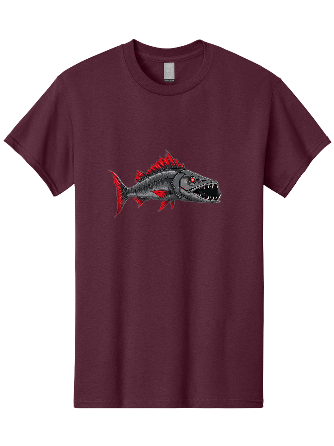 Cyborg-Shark Men'S Graphic Tee, 100% Cotton, Comfortable Casual Summer Wear, Machine Washable, Vintage Camera, Old Camera, Antique Camera, Black Camera, Classic Photography, Photography Equipment, Nostalgic Device, Film Camera, Camera Art Baf013