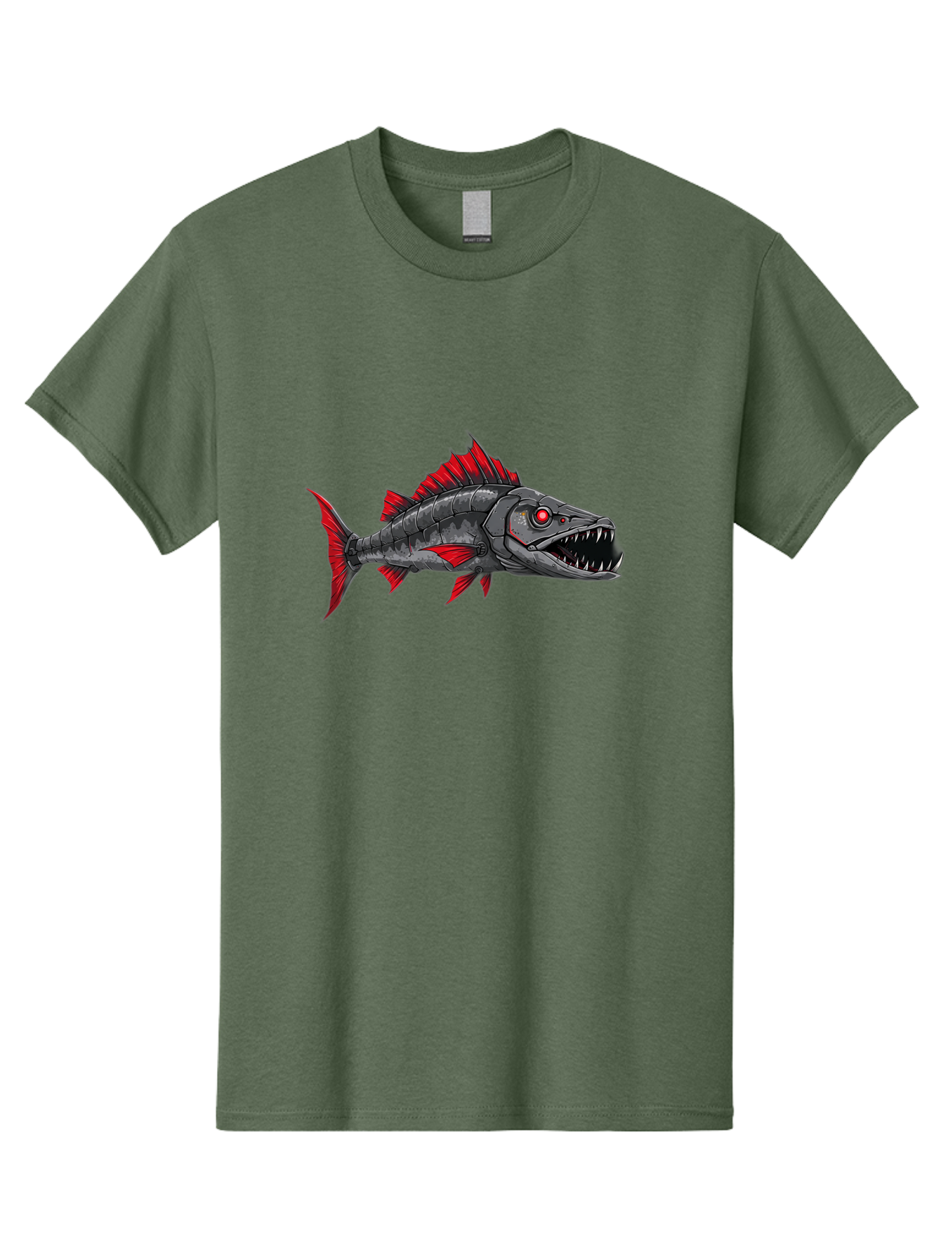 Cyborg-Shark Men'S Graphic Tee, 100% Cotton, Comfortable Casual Summer Wear, Machine Washable, Vintage Camera, Old Camera, Antique Camera, Black Camera, Classic Photography, Photography Equipment, Nostalgic Device, Film Camera, Camera Art Baf013