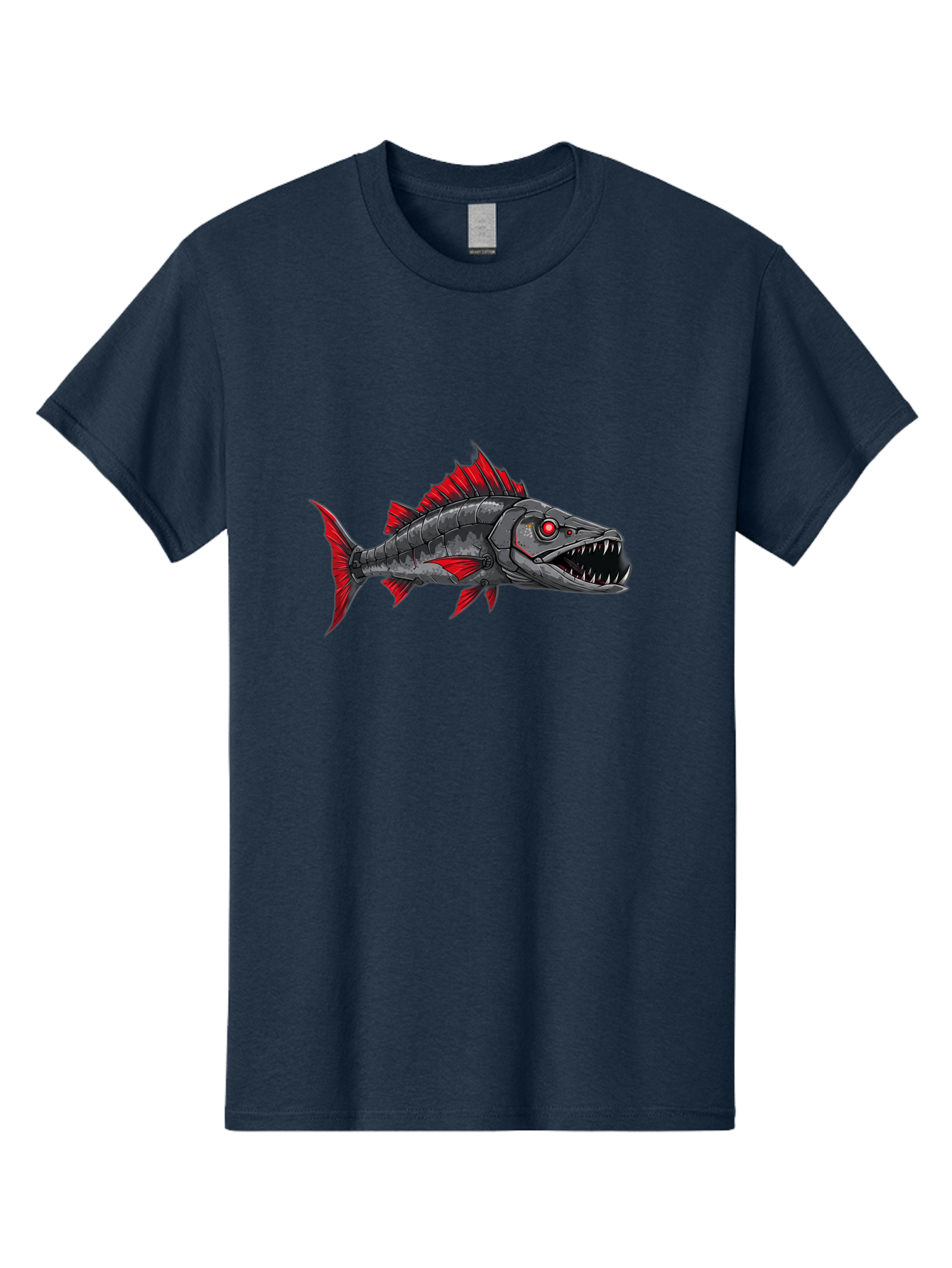 Cyborg-Shark Men'S Graphic Tee, 100% Cotton, Comfortable Casual Summer Wear, Machine Washable, Vintage Camera, Old Camera, Antique Camera, Black Camera, Classic Photography, Photography Equipment, Nostalgic Device, Film Camera, Camera Art Baf013