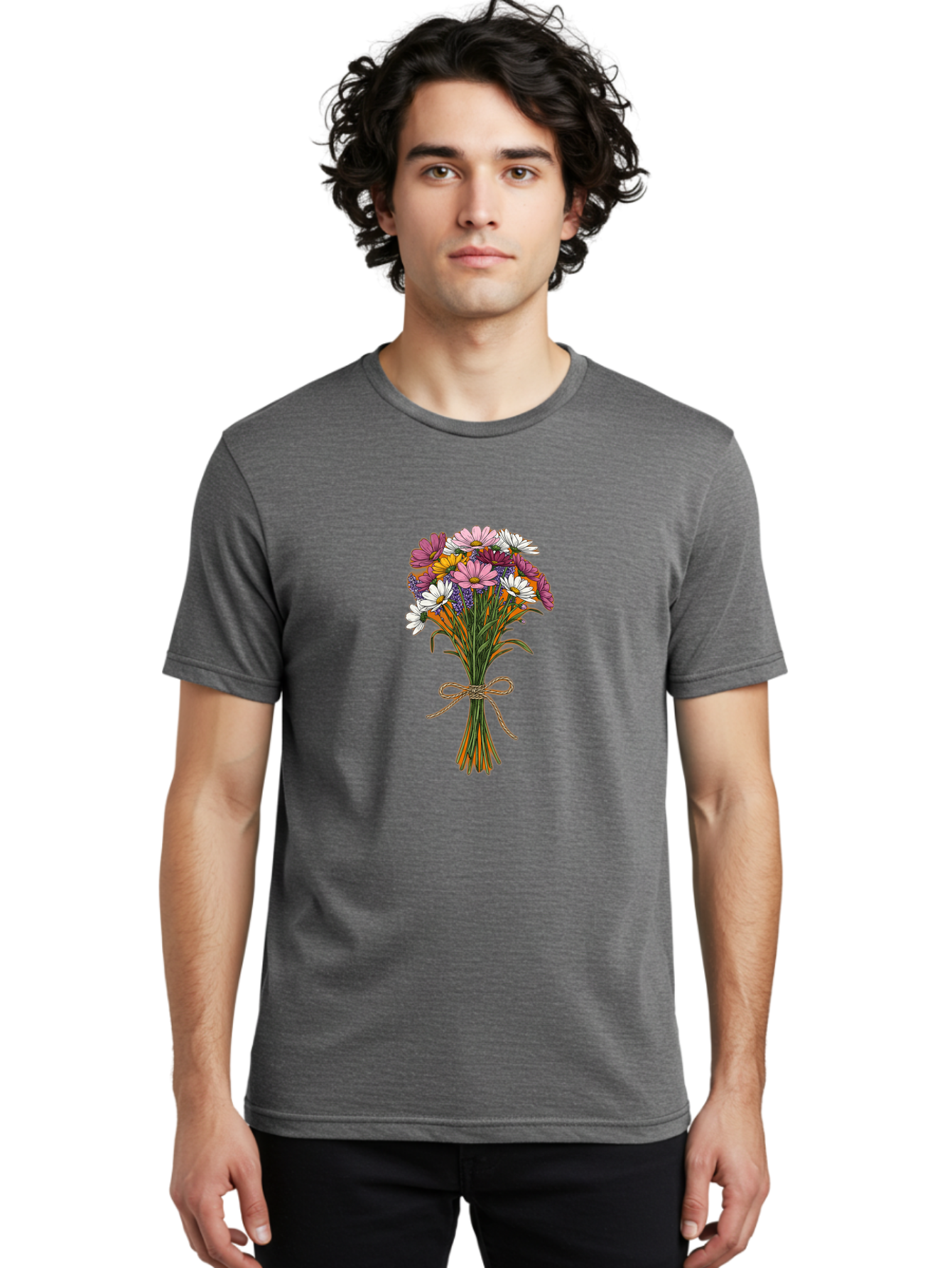 Daisy-Bouquet Men'S Graphic Tee, 100% Cotton, Comfortable Casual Summer Wear, Machine Washable, Vintage Camera, Old Camera, Antique Camera, Black Camera, Classic Photography, Photography Equipment, Nostalgic Device, Film Camera, Camera Art Baf014