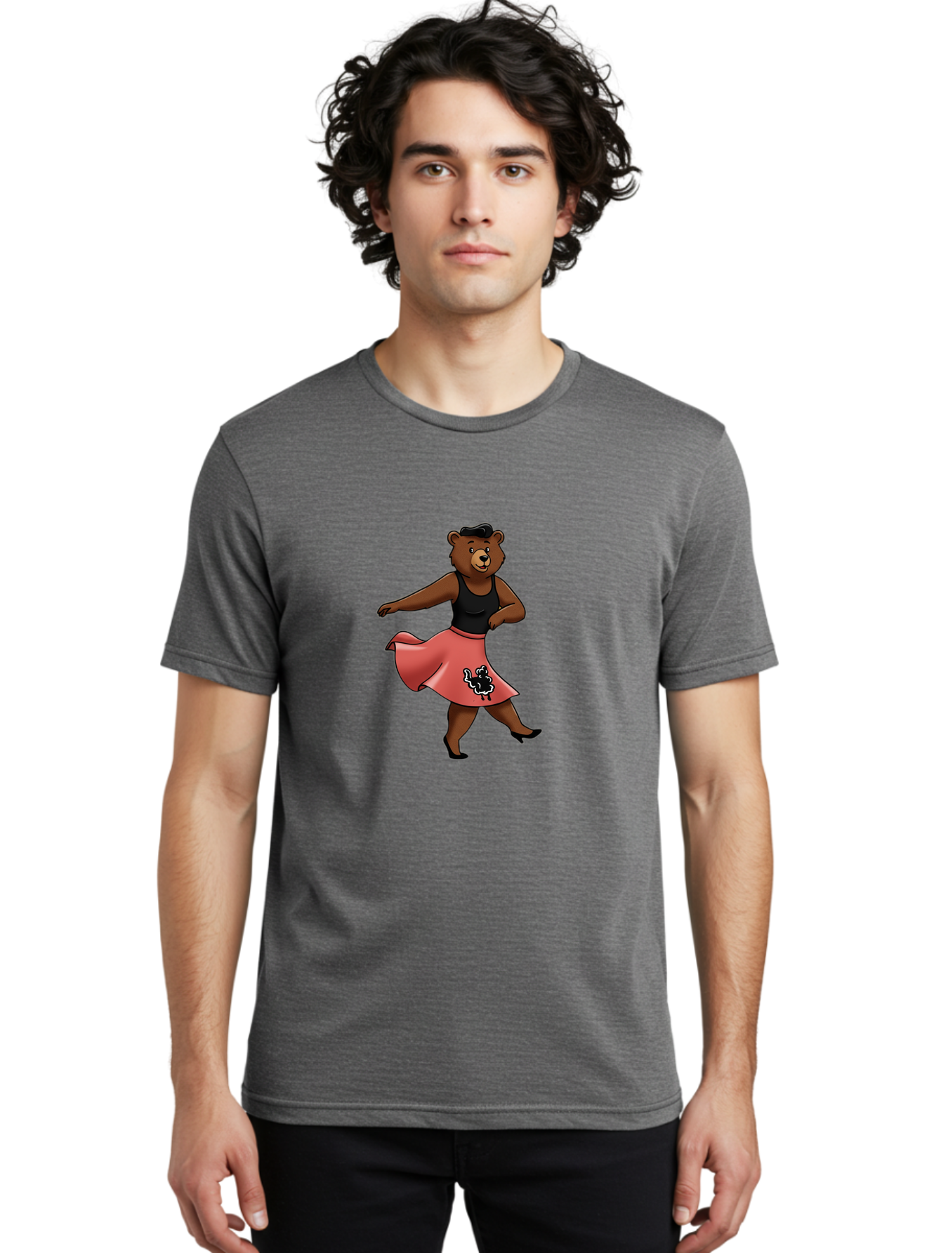 Dancing-Bear-1 Men'S Graphic Tee, 100% Cotton, Comfortable Casual Summer Wear, Machine Washable, Vintage Camera, Old Camera, Antique Camera, Black Camera, Classic Photography, Photography Equipment, Nostalgic Device, Film Camera, Camera Art Baf015
