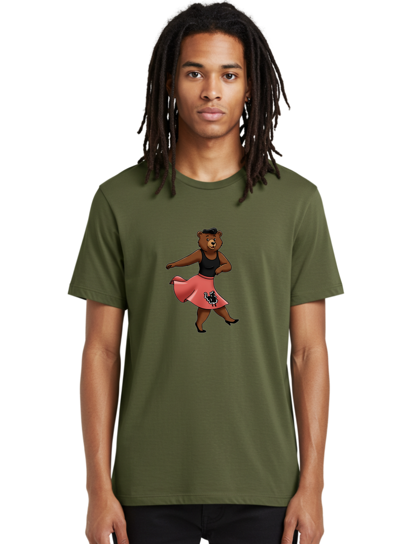 Dancing-Bear-1 Men'S Graphic Tee, 100% Cotton, Comfortable Casual Summer Wear, Machine Washable, Vintage Camera, Old Camera, Antique Camera, Black Camera, Classic Photography, Photography Equipment, Nostalgic Device, Film Camera, Camera Art Baf015