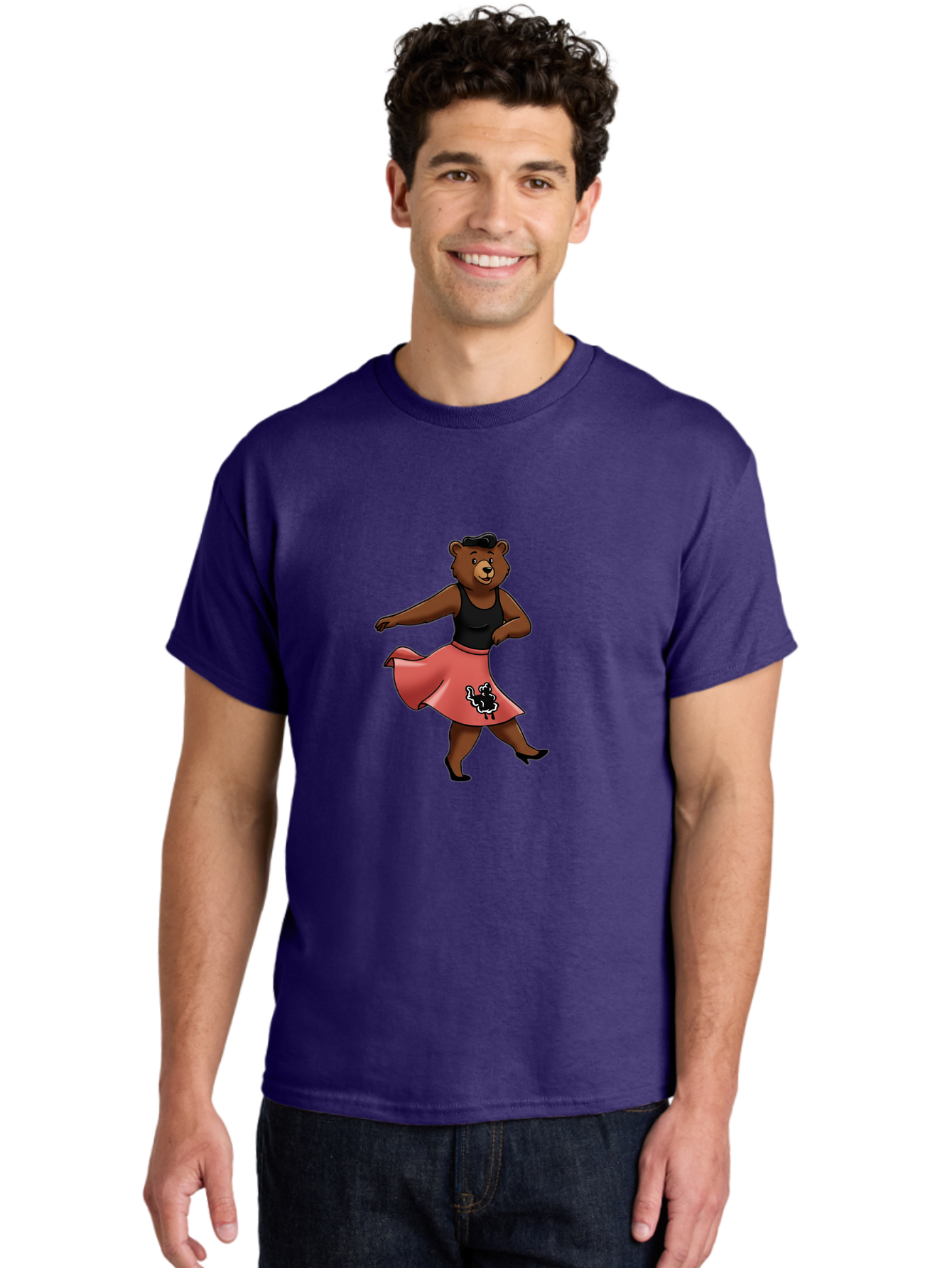 Dancing-Bear-1 Men'S Graphic Tee, 100% Cotton, Comfortable Casual Summer Wear, Machine Washable, Vintage Camera, Old Camera, Antique Camera, Black Camera, Classic Photography, Photography Equipment, Nostalgic Device, Film Camera, Camera Art Baf015