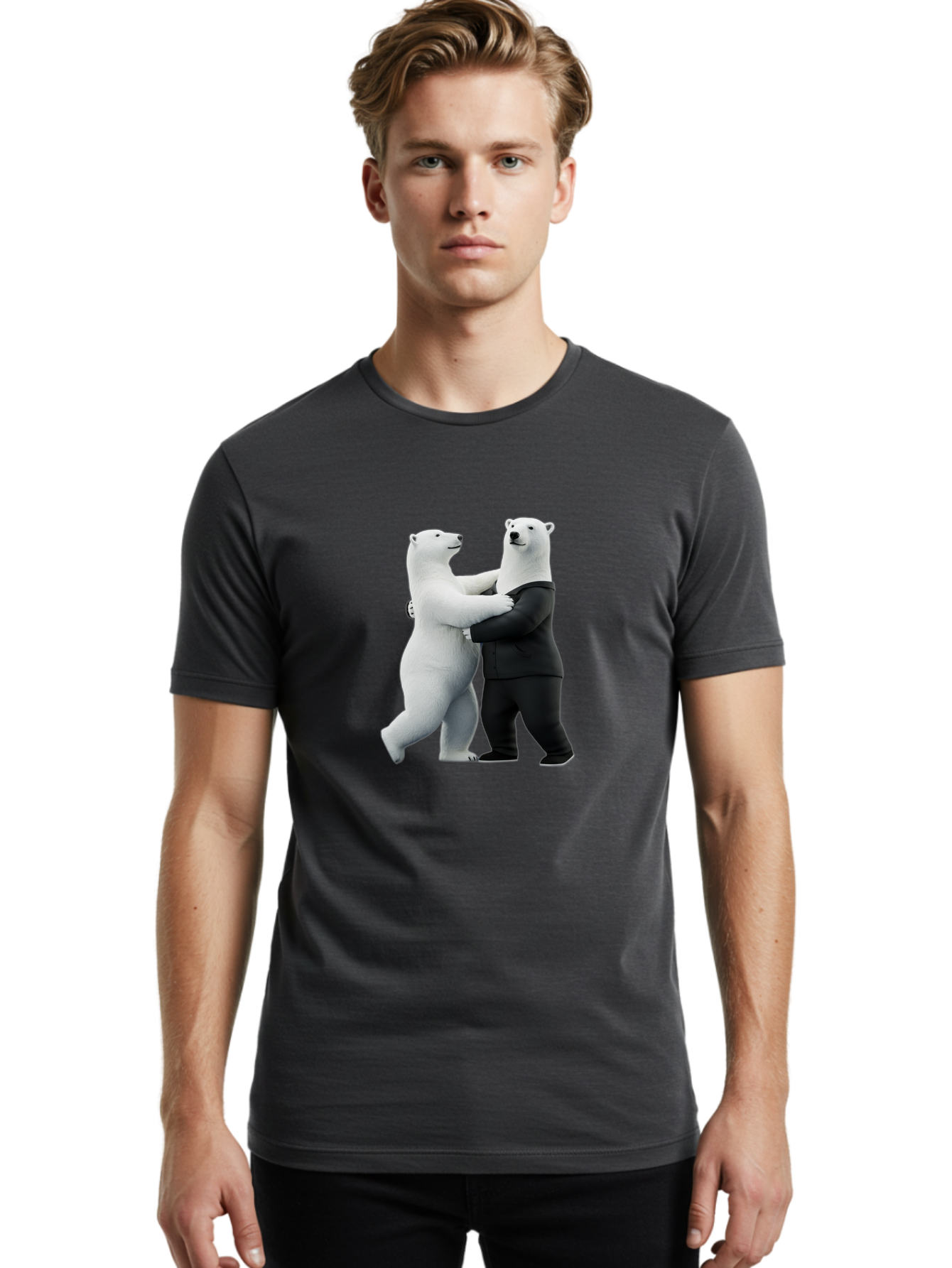 Dancing-Polar-Bears-1 Men'S Graphic Tee, 100% Cotton, Comfortable Casual Summer Wear, Machine Washable, Vintage Camera, Old Camera, Antique Camera, Black Camera, Classic Photography, Photography Equipment, Nostalgic Device, Film Camera, Baf018