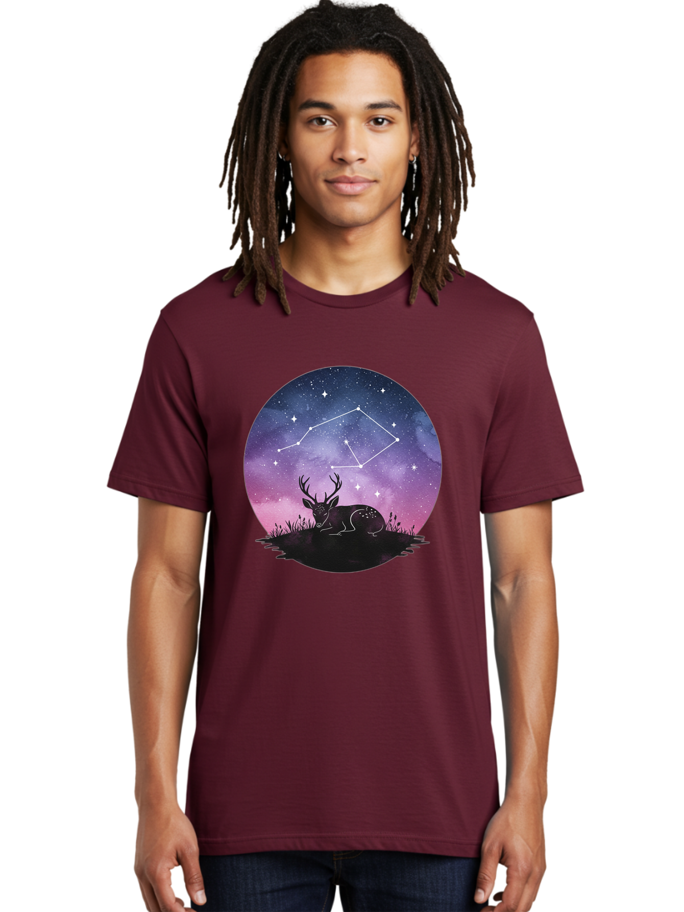 Deer-Constellation-1 Men'S Graphic Tee, 100% Cotton, Comfortable Casual Summer Wear, Machine Washable, Vintage Camera, Old Camera, Antique Camera, Black Camera, Classic Photography, Photography Equipment, Nostalgic Device, Film Camera, Baf021