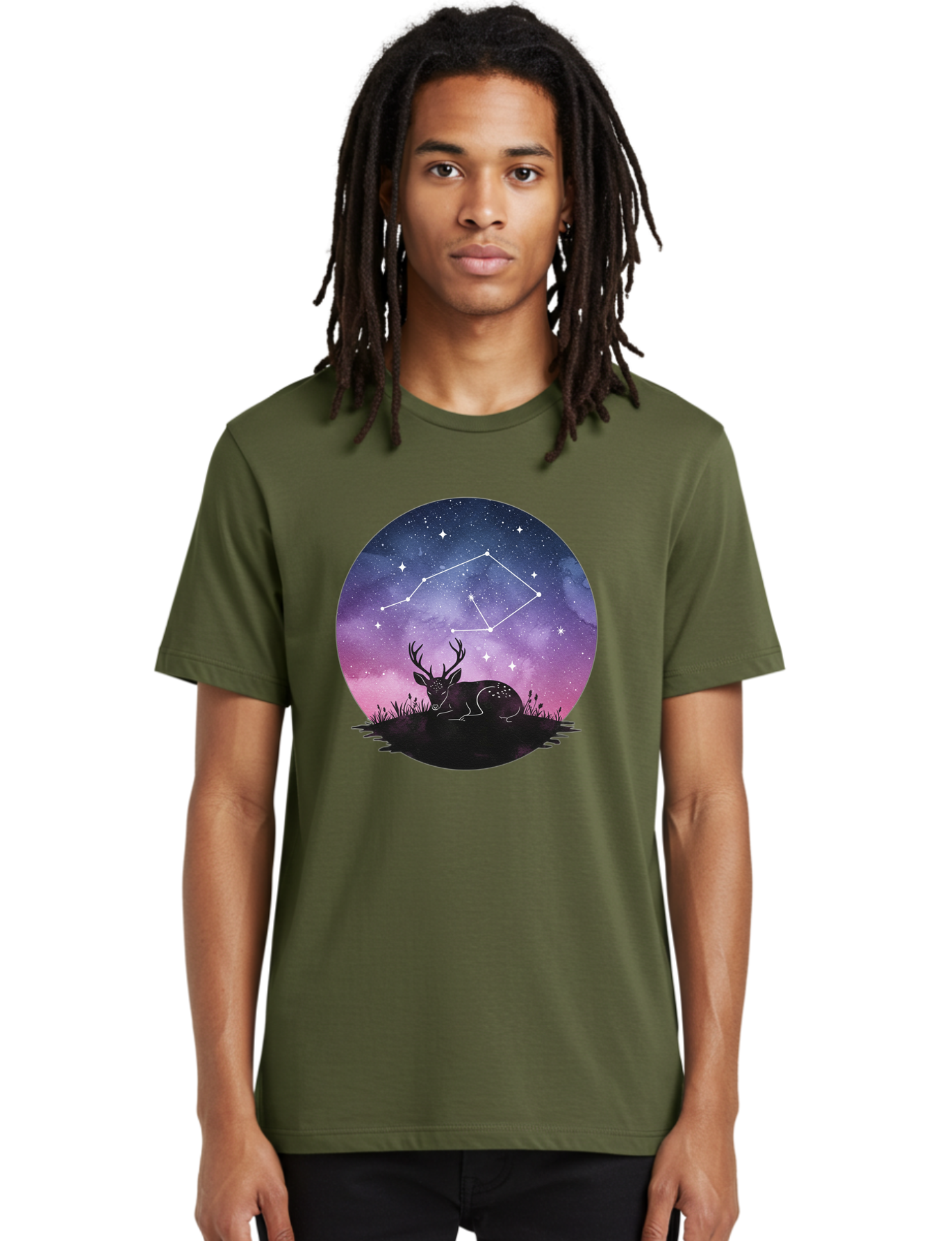 Deer-Constellation-1 Men'S Graphic Tee, 100% Cotton, Comfortable Casual Summer Wear, Machine Washable, Vintage Camera, Old Camera, Antique Camera, Black Camera, Classic Photography, Photography Equipment, Nostalgic Device, Film Camera, Baf021