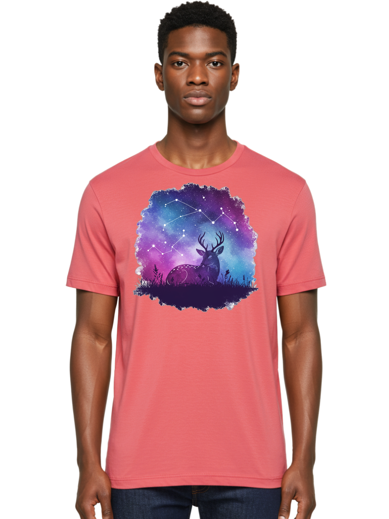 Deer-Constellation-2 Men'S Graphic Tee, 100% Cotton, Comfortable Casual Summer Wear, Machine Washable, Vintage Camera, Old Camera, Antique Camera, Black Camera, Classic Photography, Photography Equipment, Nostalgic Device, Film Camera, Baf022