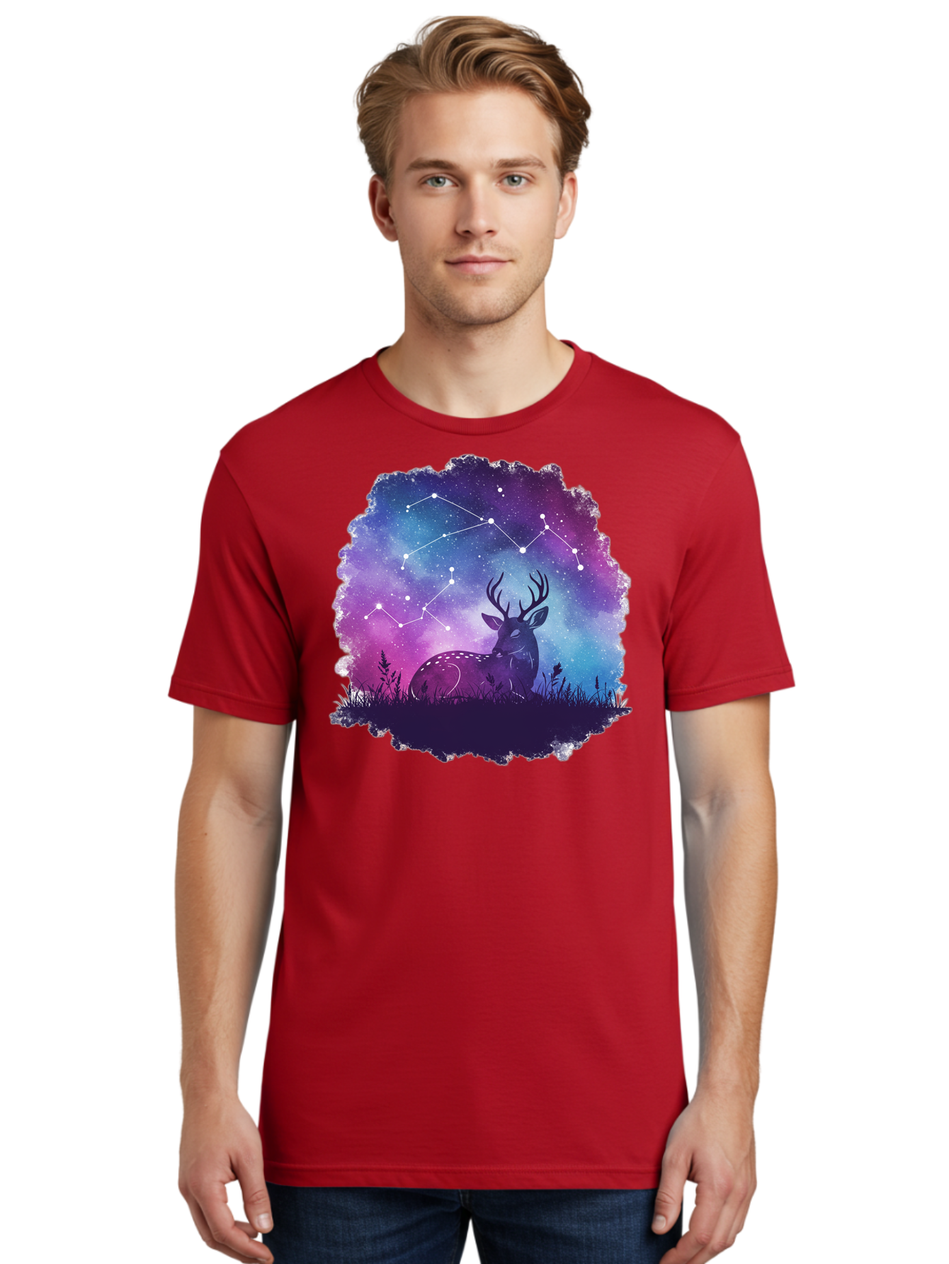 Deer-Constellation-2 Men'S Graphic Tee, 100% Cotton, Comfortable Casual Summer Wear, Machine Washable, Vintage Camera, Old Camera, Antique Camera, Black Camera, Classic Photography, Photography Equipment, Nostalgic Device, Film Camera, Baf022