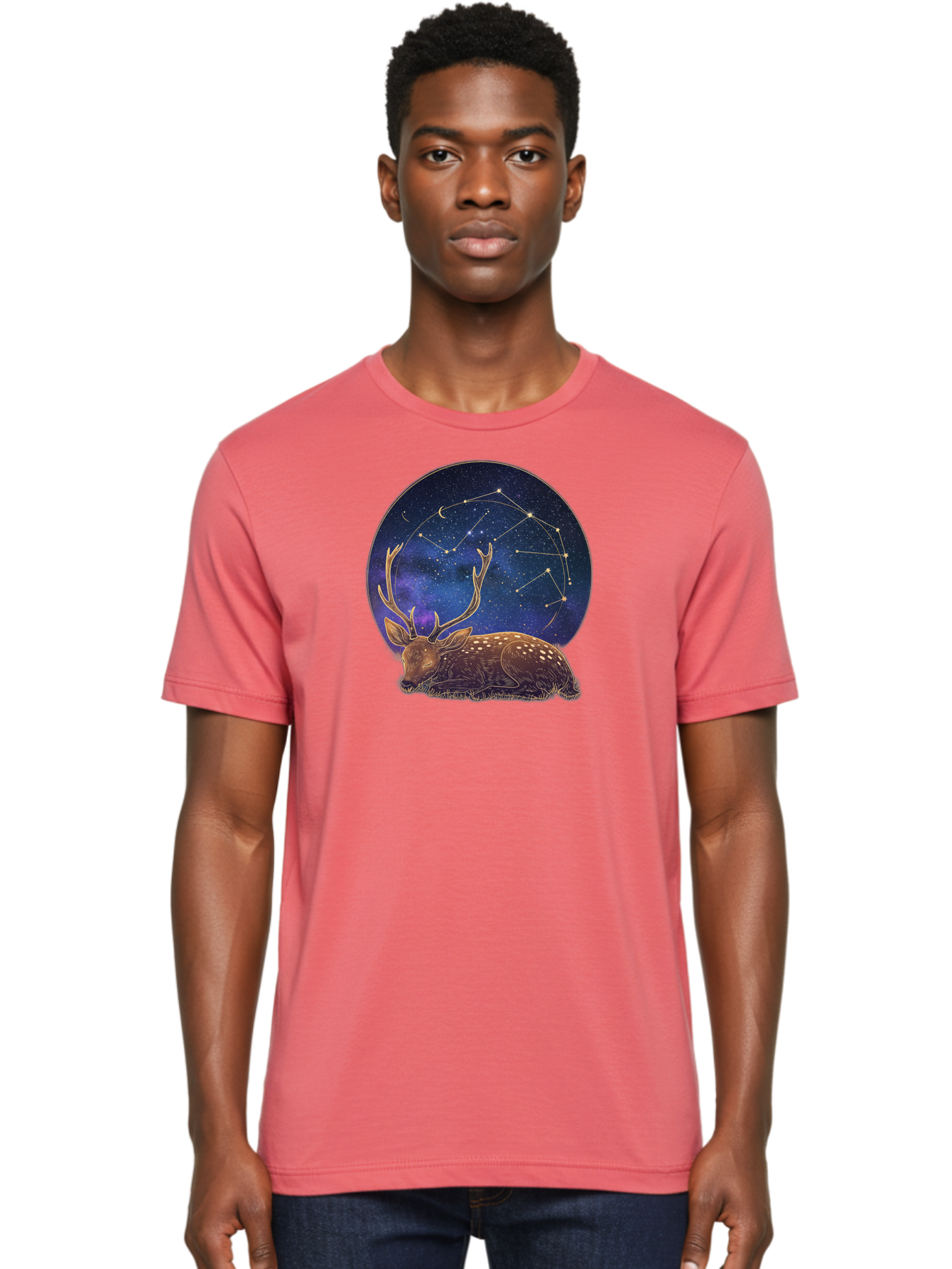Deer-Constellation Men'S Graphic Tee, 100% Cotton, Comfortable Casual Summer Wear, Machine Washable, Vintage Camera, Old Camera, Antique Camera, Black Camera, Classic Photography, Photography Equipment, Nostalgic Device, Film Camera, Baf023