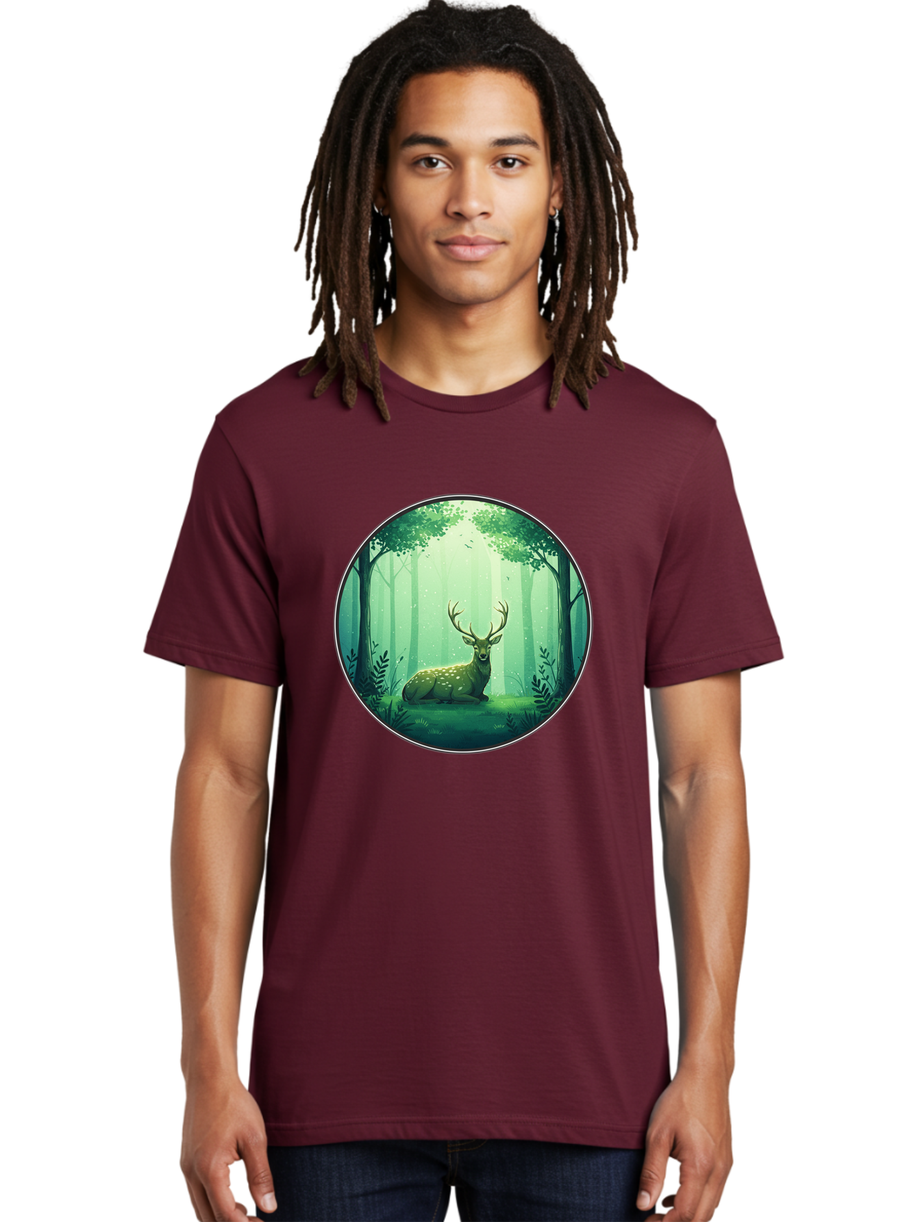 Deer-In-Forest-1 Men'S Graphic Tee, 100% Cotton, Comfortable Casual Summer Wear, Machine Washable, Vintage Camera, Old Camera, Antique Camera, Black Camera, Classic Photography, Photography Equipment, Nostalgic Device, Film Camera, Camera Art Baf025